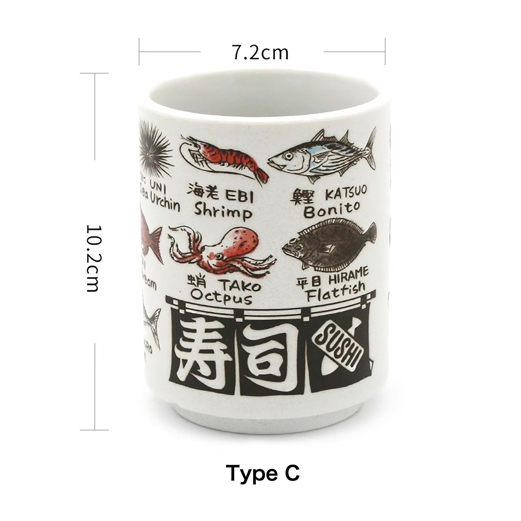 Tasse en céramique motifs culture et gastronomie japonaise