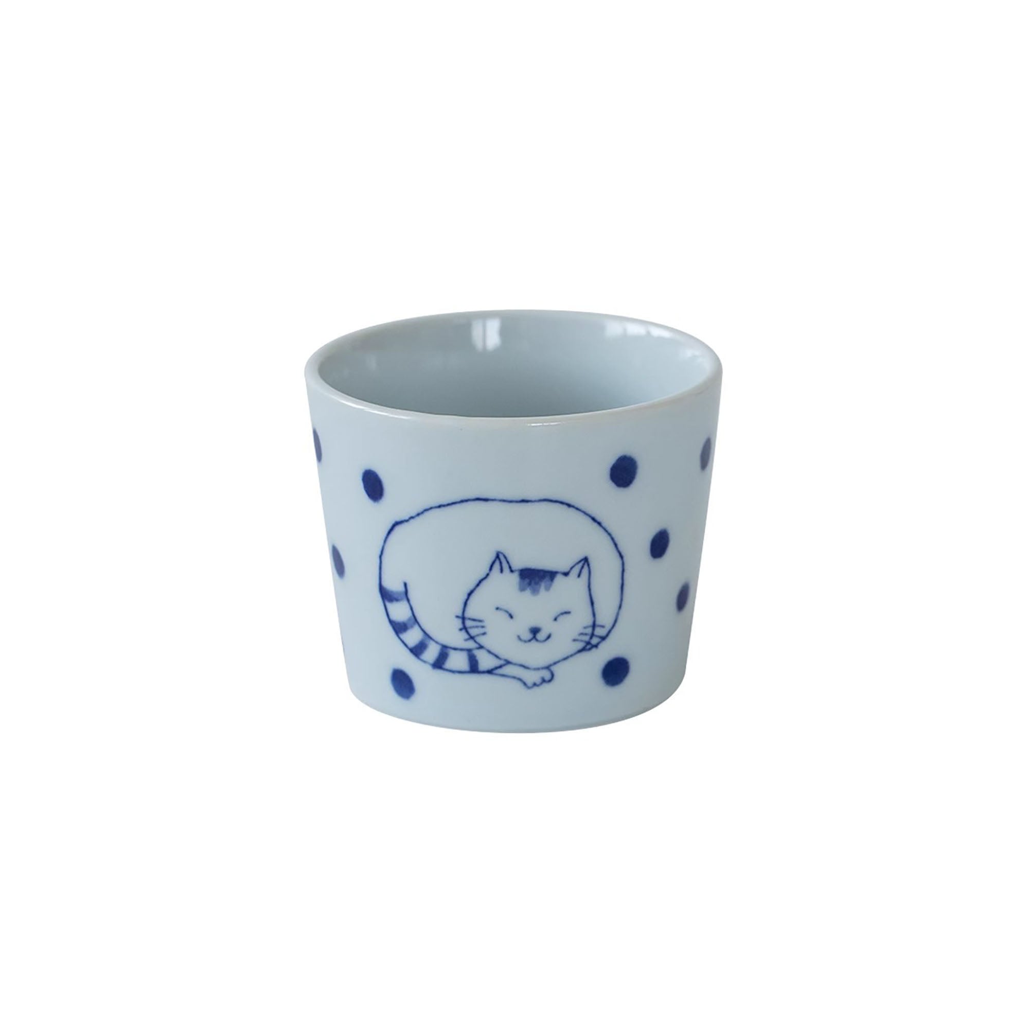 Minoyaki-Tasse mit „Katzen-Tagebuch“-Muster