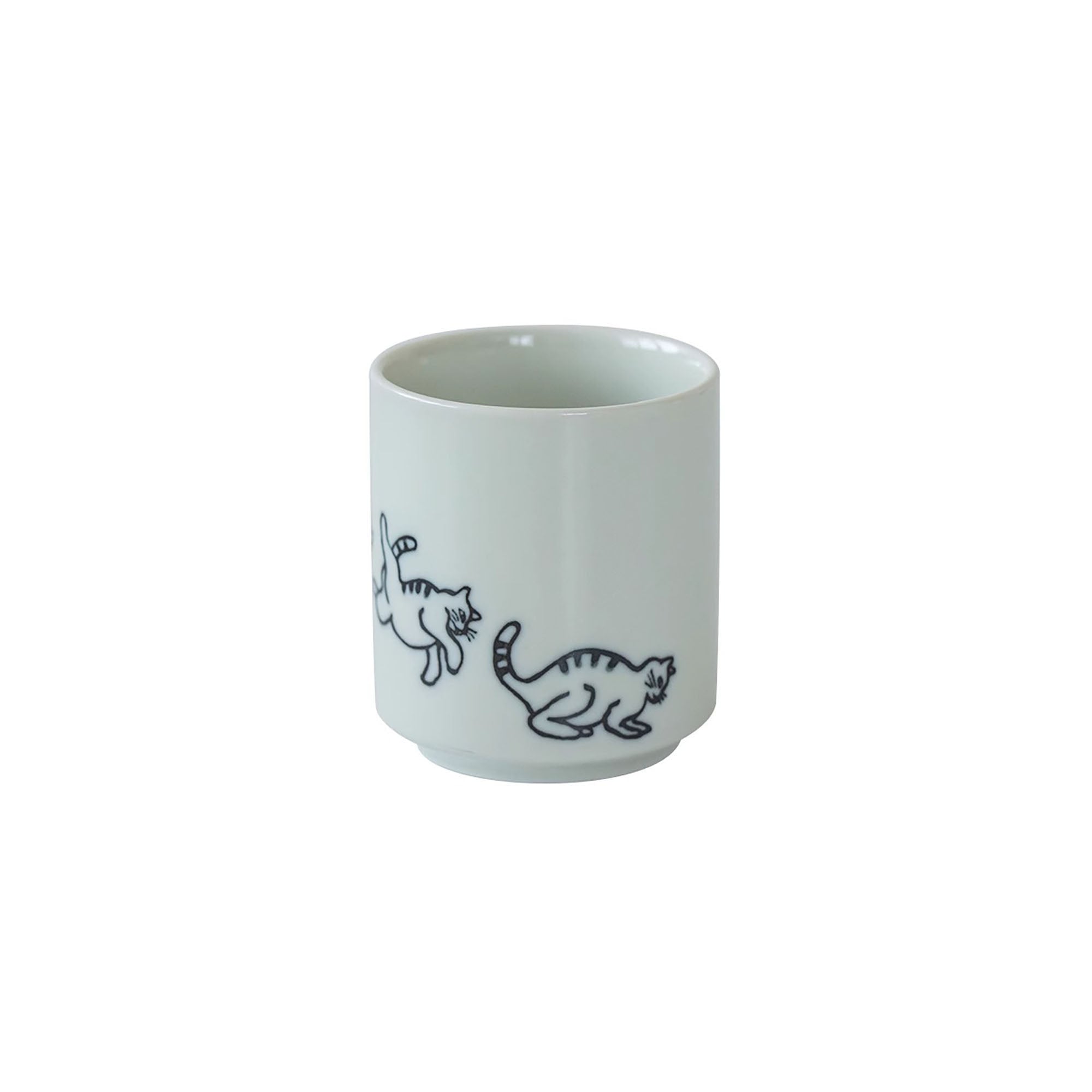 Minoyaki-Tasse mit „Katzen-Tagebuch“-Muster