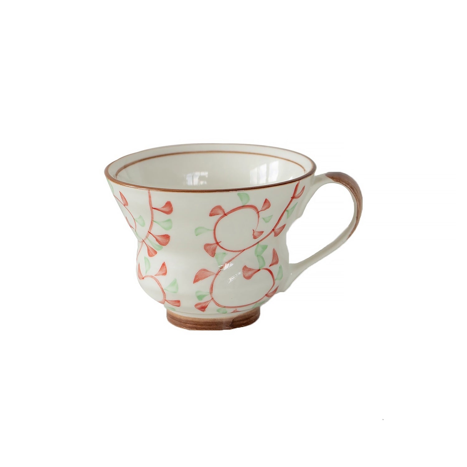 Mug Minoyaki avec motif fleuri peint à la main