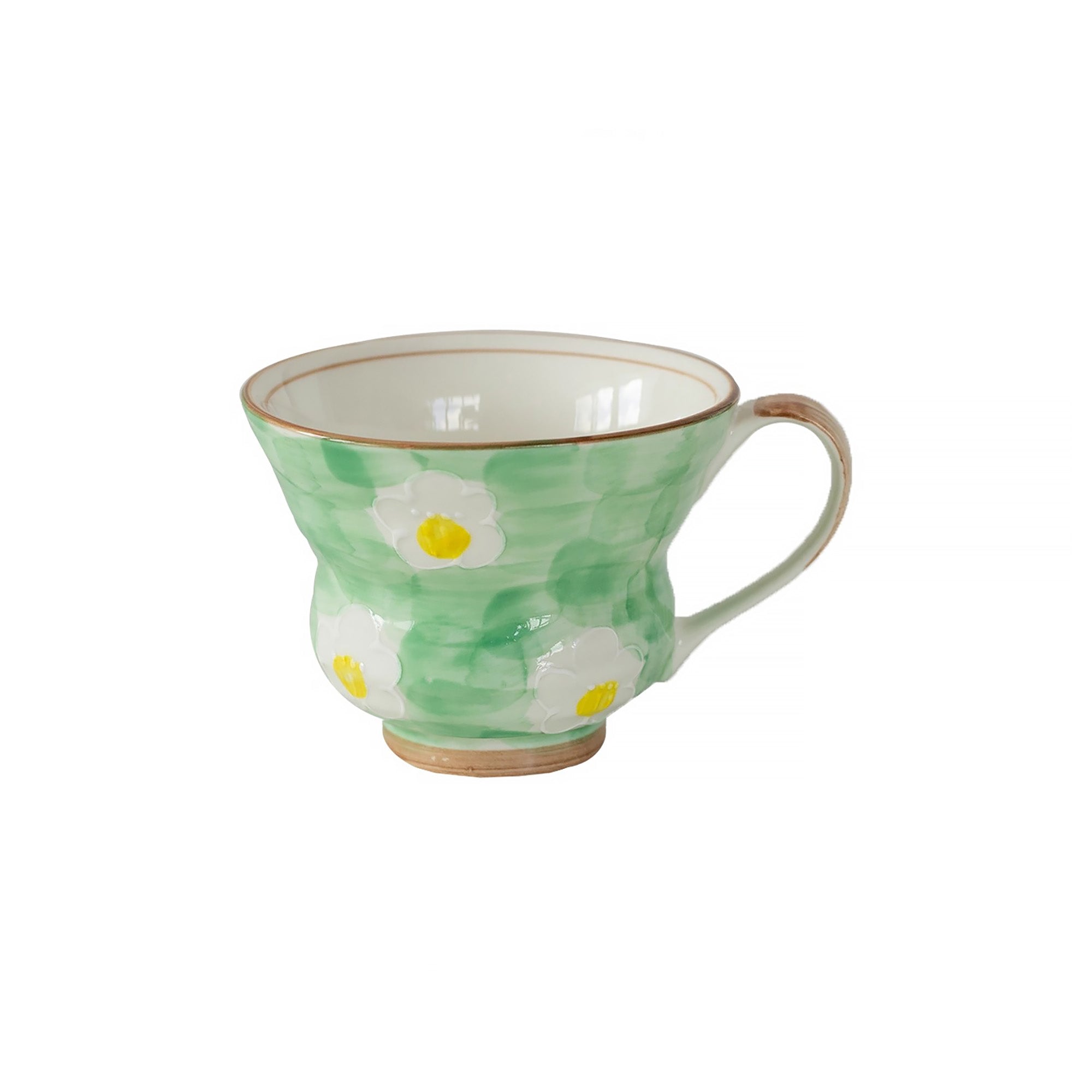 Mug Minoyaki avec motif fleuri peint à la main