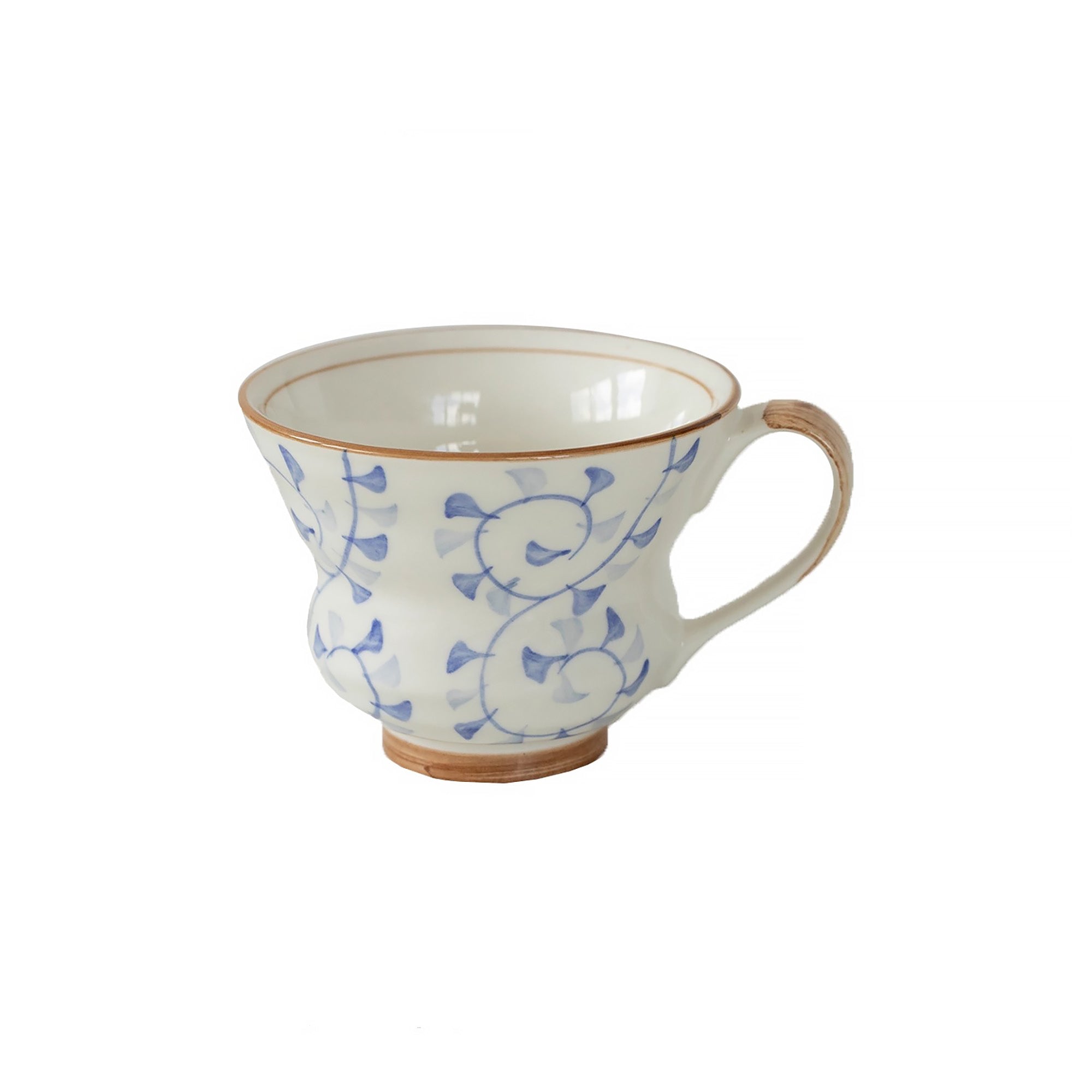 Mug Minoyaki avec motif fleuri peint à la main