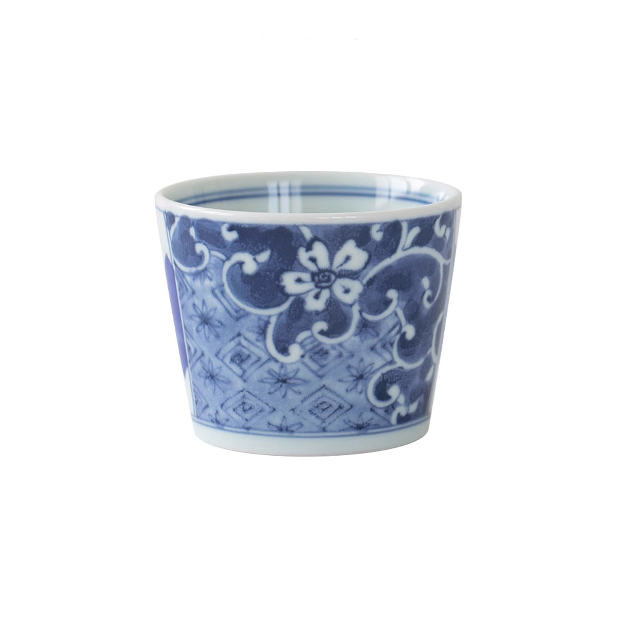 Tasse Choko en céramique Minoyaki avec motif bleu traditionnel