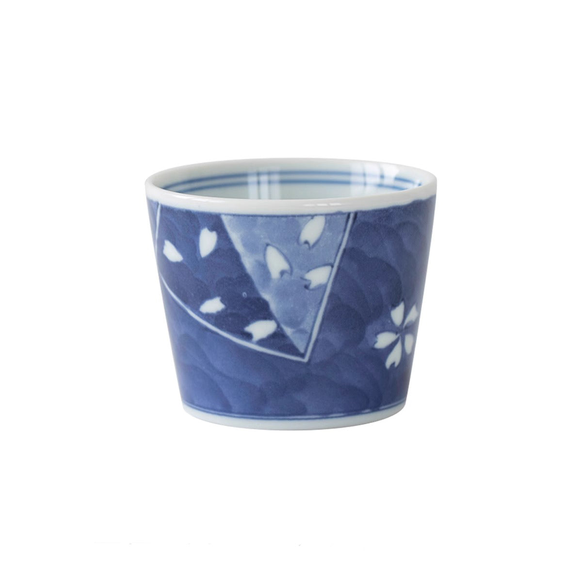 Tasse Choko en céramique Minoyaki avec motif bleu traditionnel
