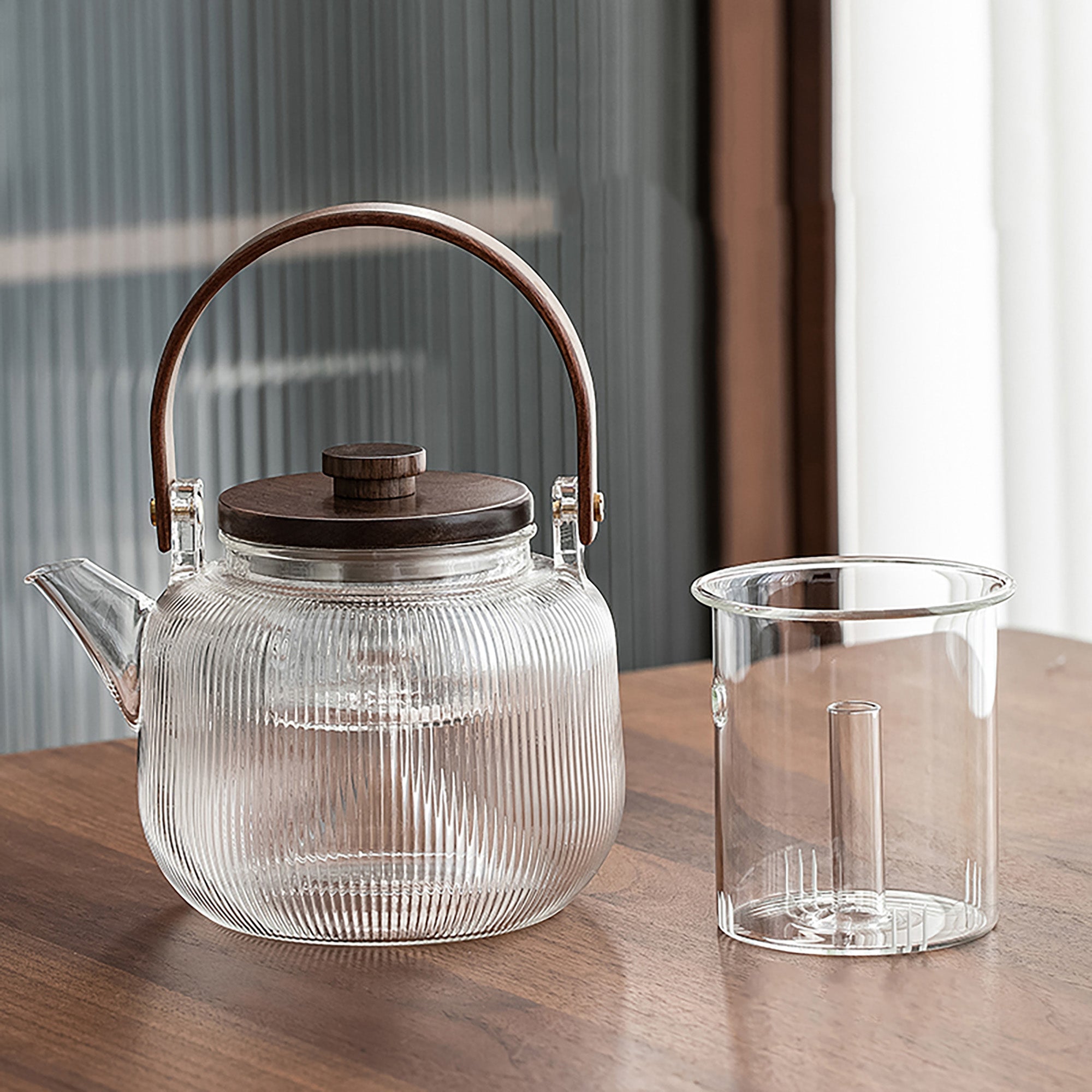 Théière en verre borosilicate