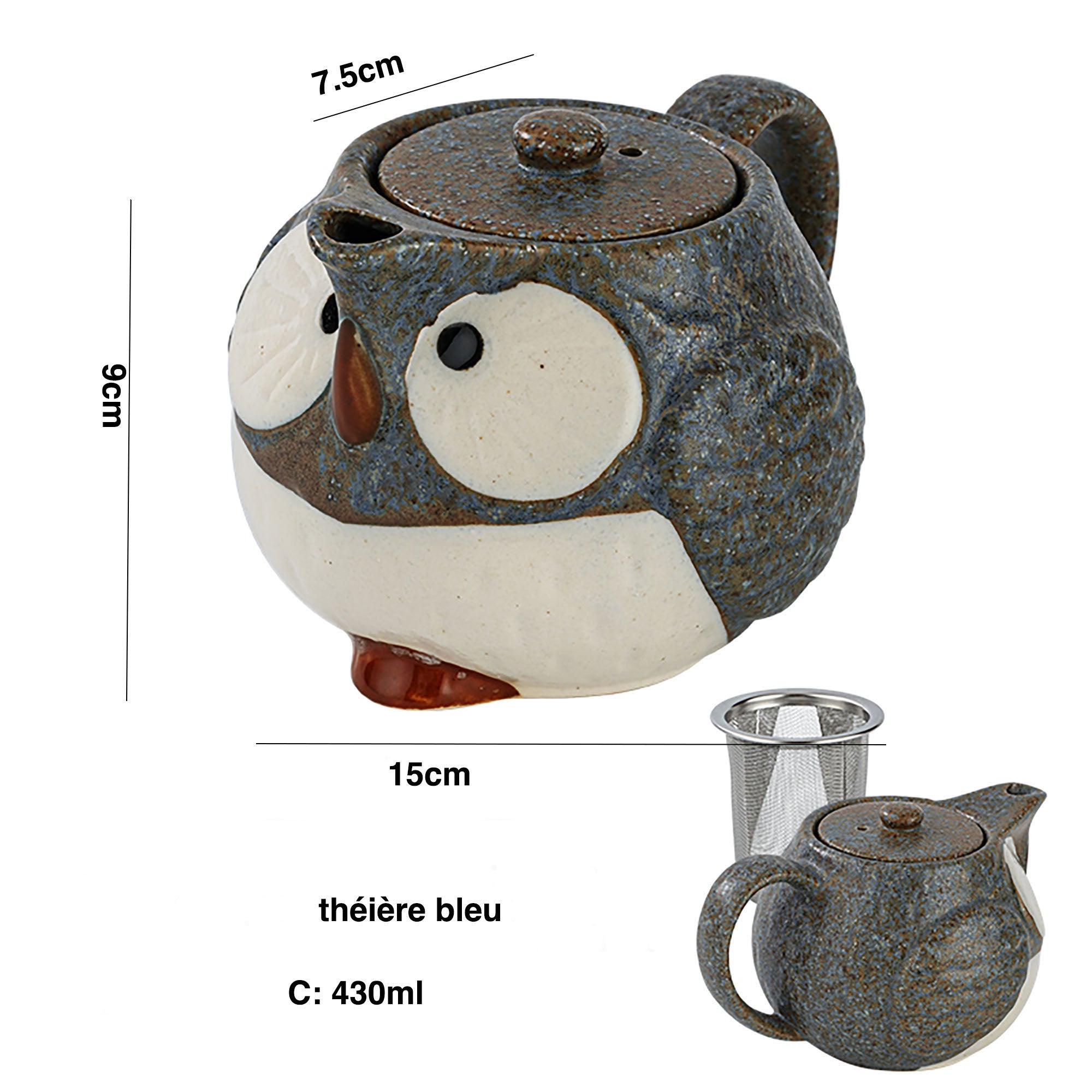 Teapot with a cute owl design