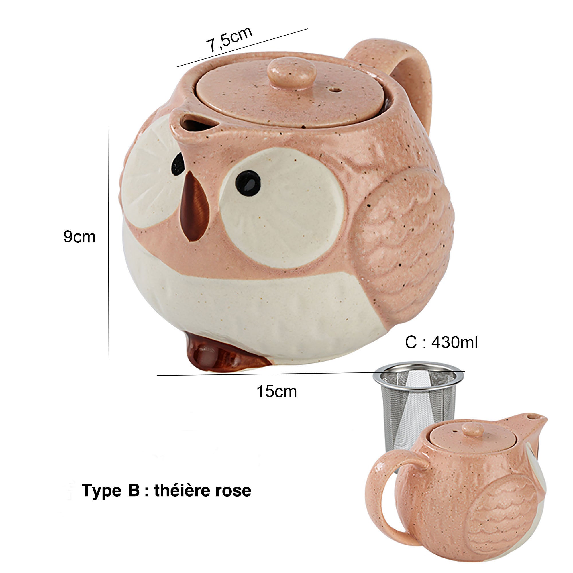 Teapot with a cute owl design