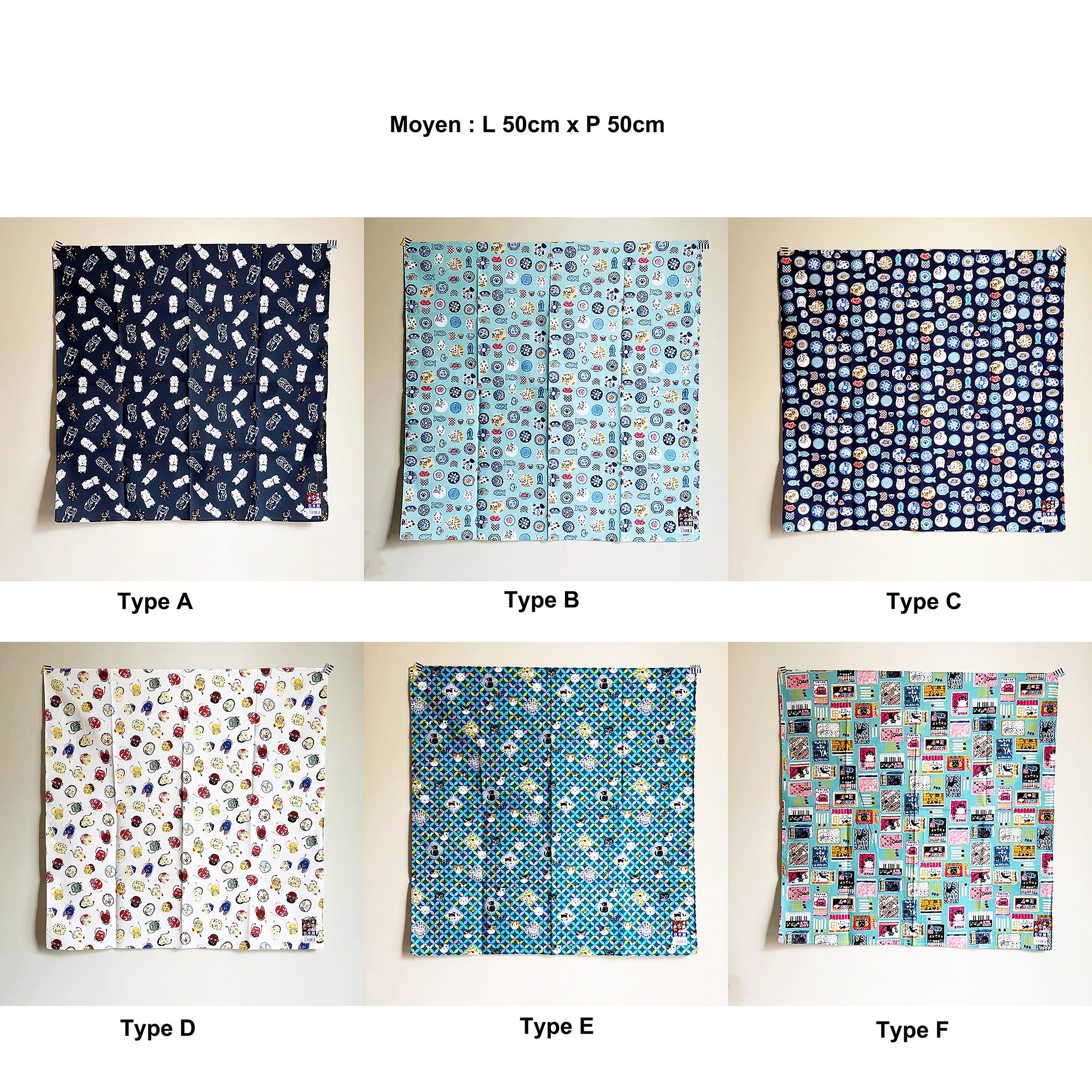 Furoshiki japonais en coton Sankosen
