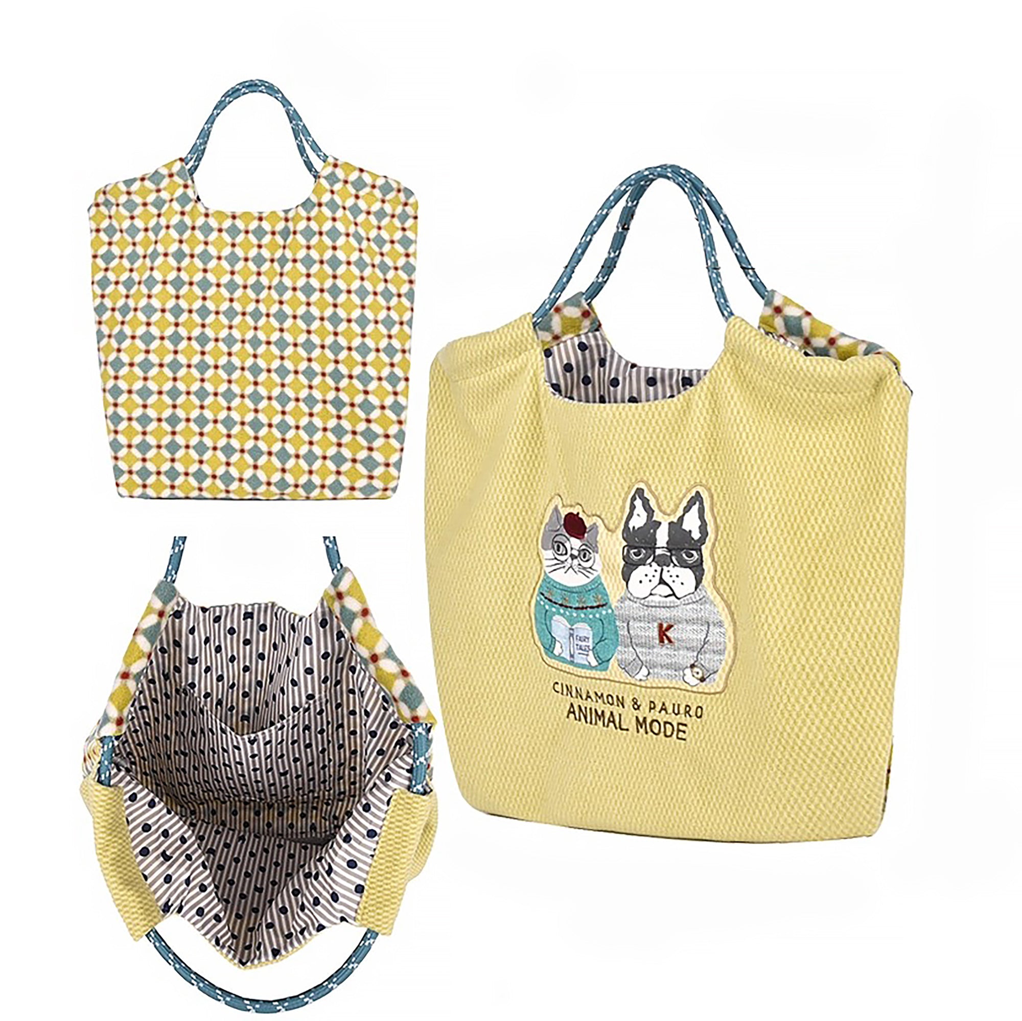 Sac de cours Kusuguru en tissu polaire avec broderie