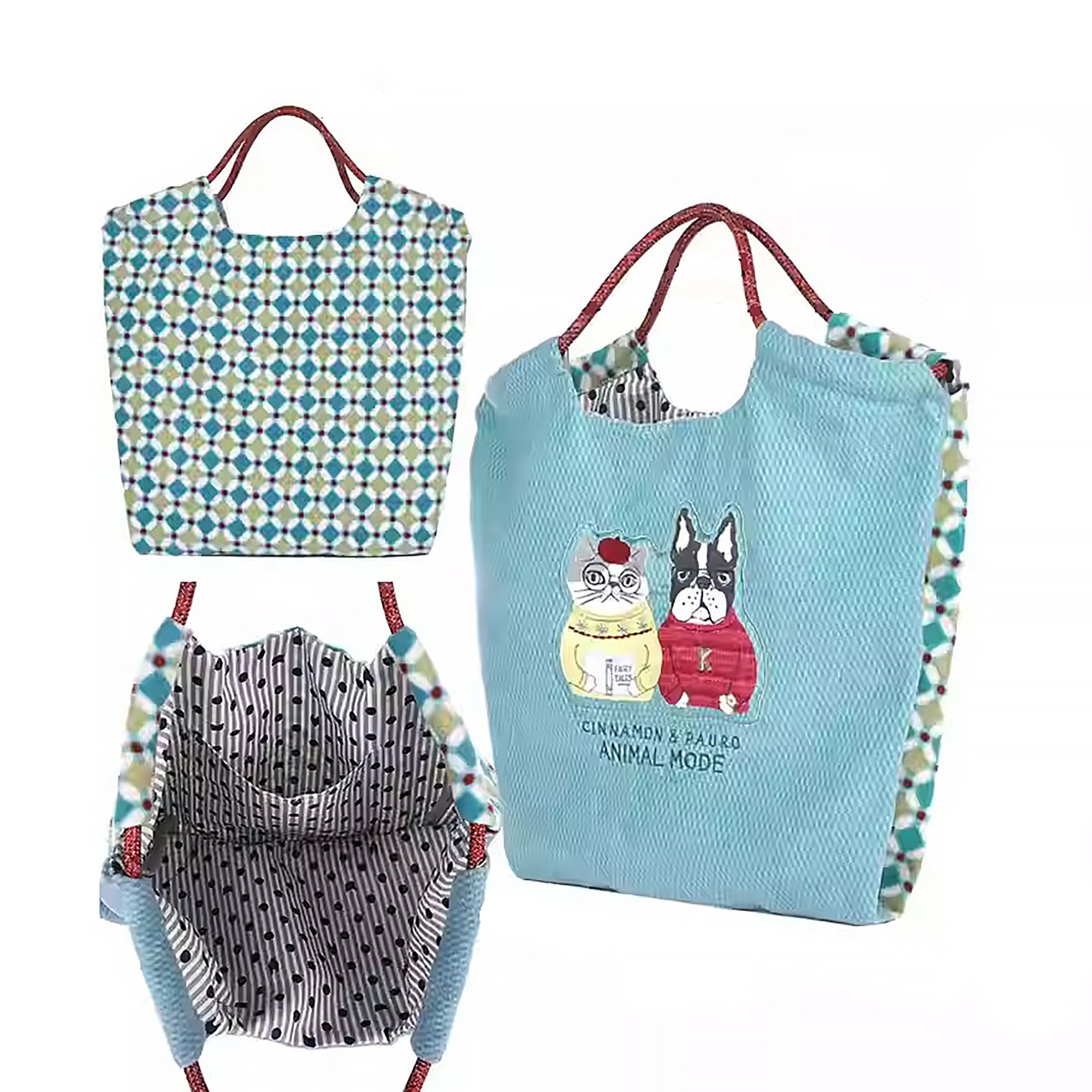 Sac de cours Kusuguru en tissu polaire avec broderie