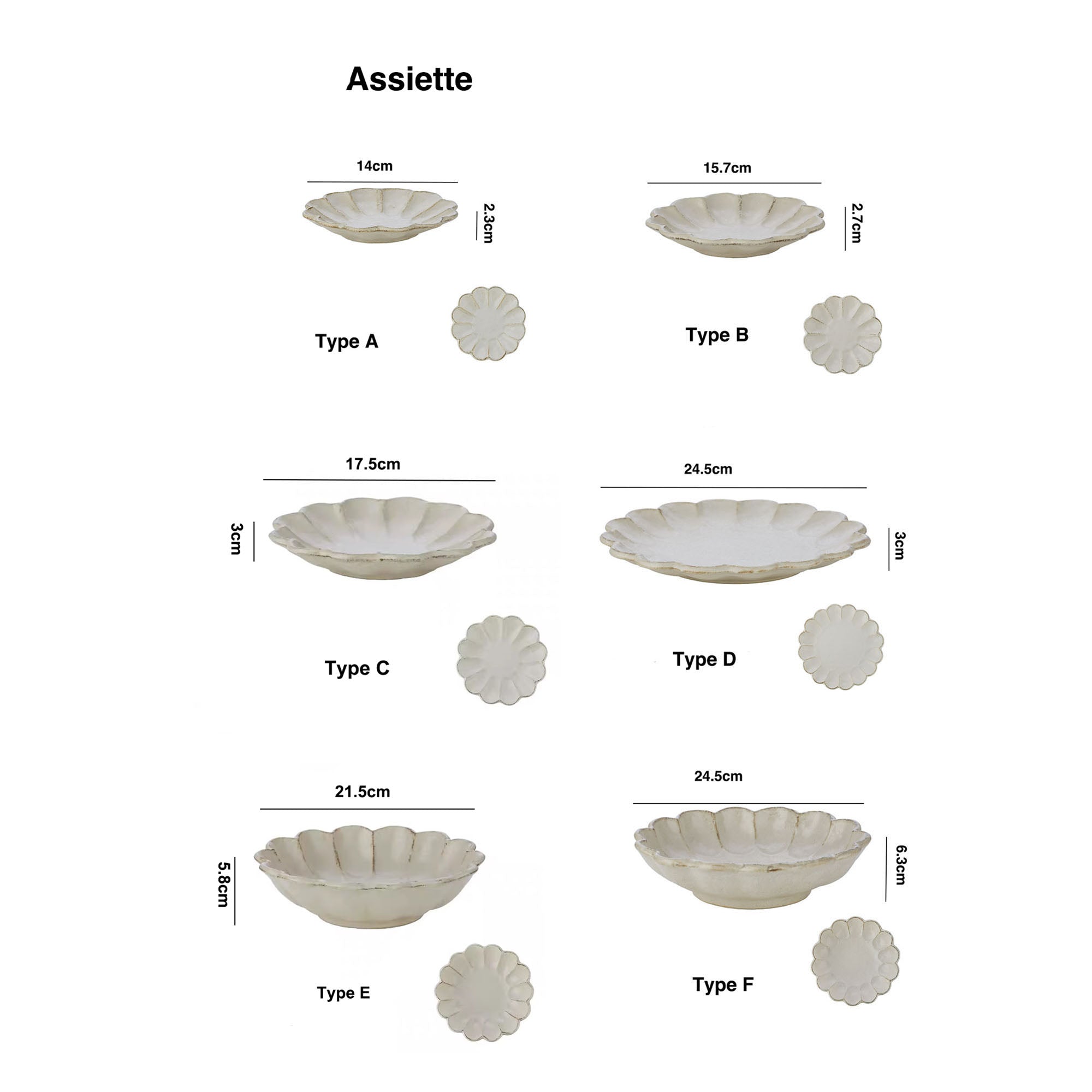 Pear Blossom Shaped Ceramic Dinnerware by Rinka Seito
