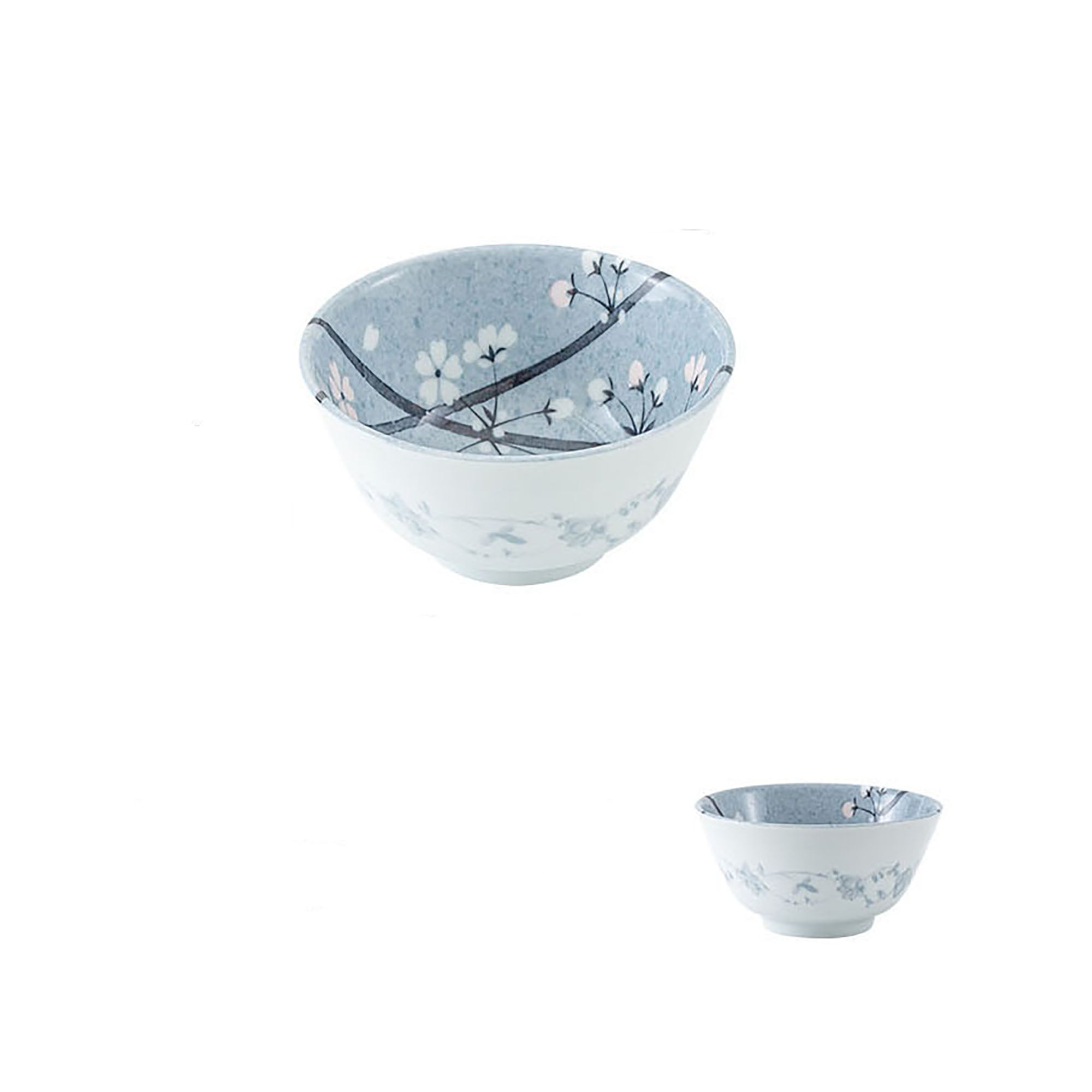 Light Grey Ceramic Dinnerware with Cherry Blossom Pattern by Yutani