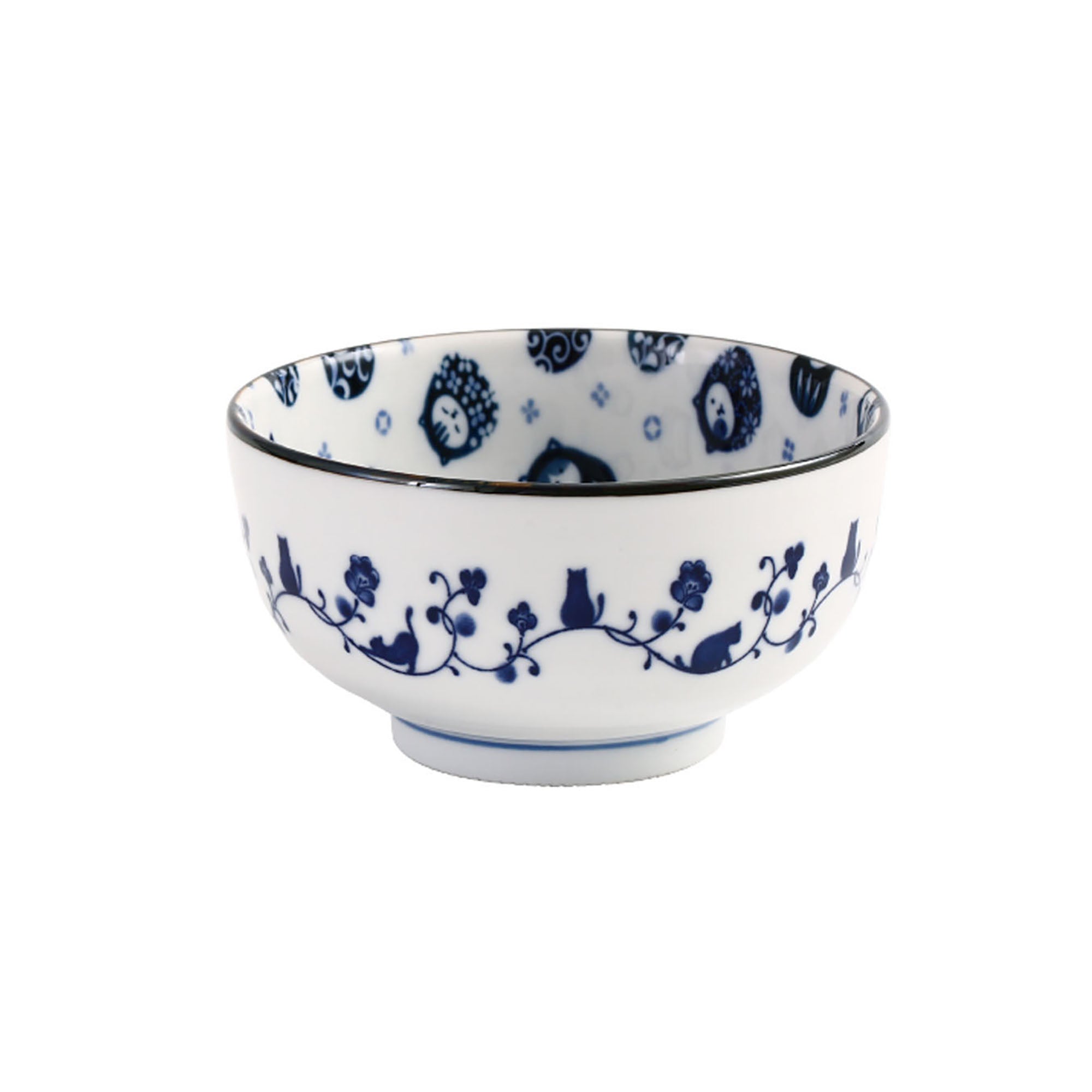 Ceramic Minoyaki Tableware with Cute Cats Pattern