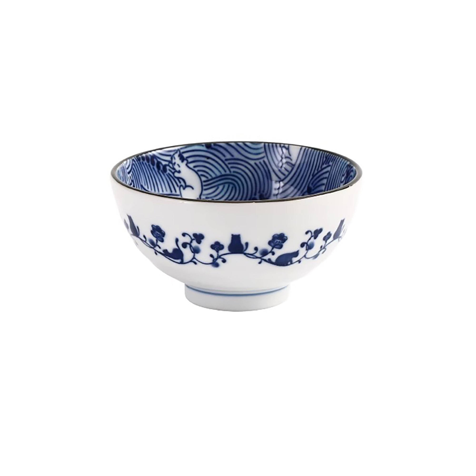 Ceramic Minoyaki Tableware with Cute Cats Pattern