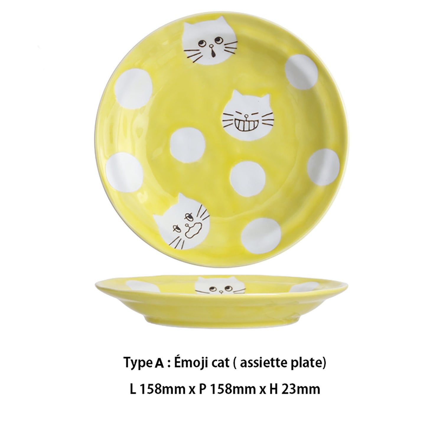 Vaisselle avec mignon design de chat