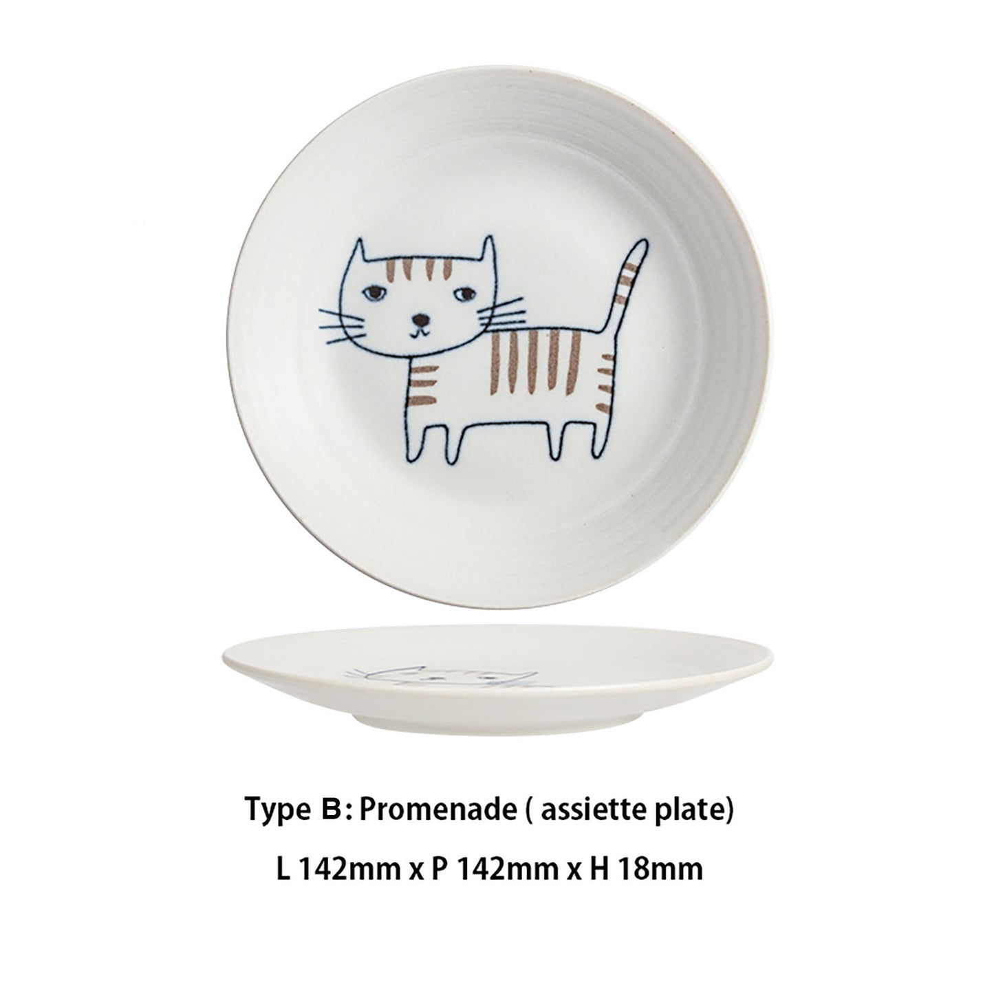 Vaisselle avec mignon design de chat