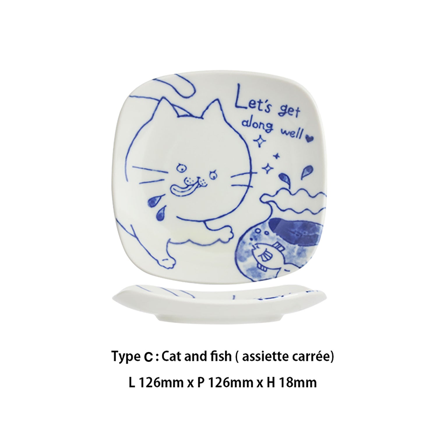 Vaisselle avec mignon design de chat