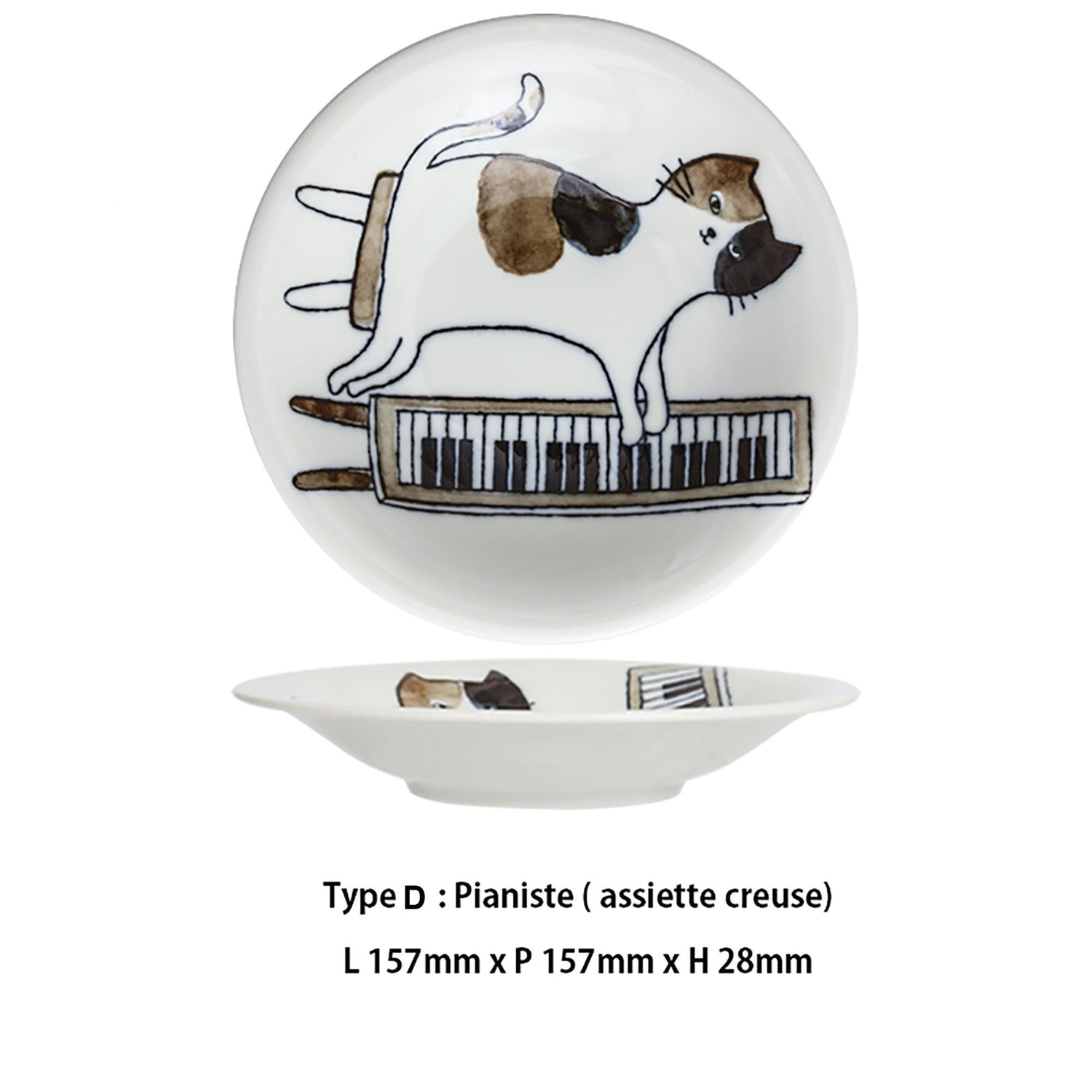 Vaisselle avec mignon design de chat