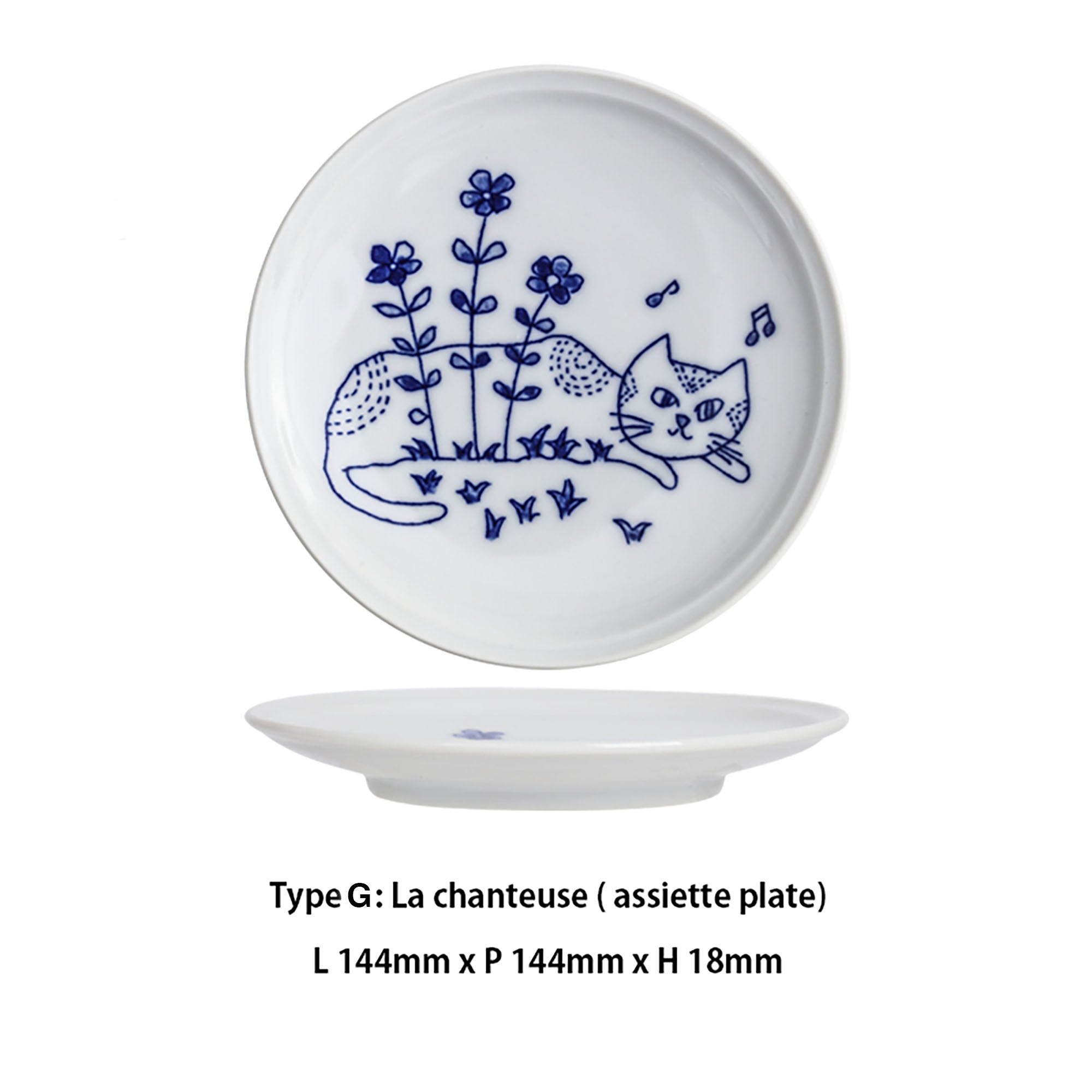 Vaisselle avec mignon design de chat