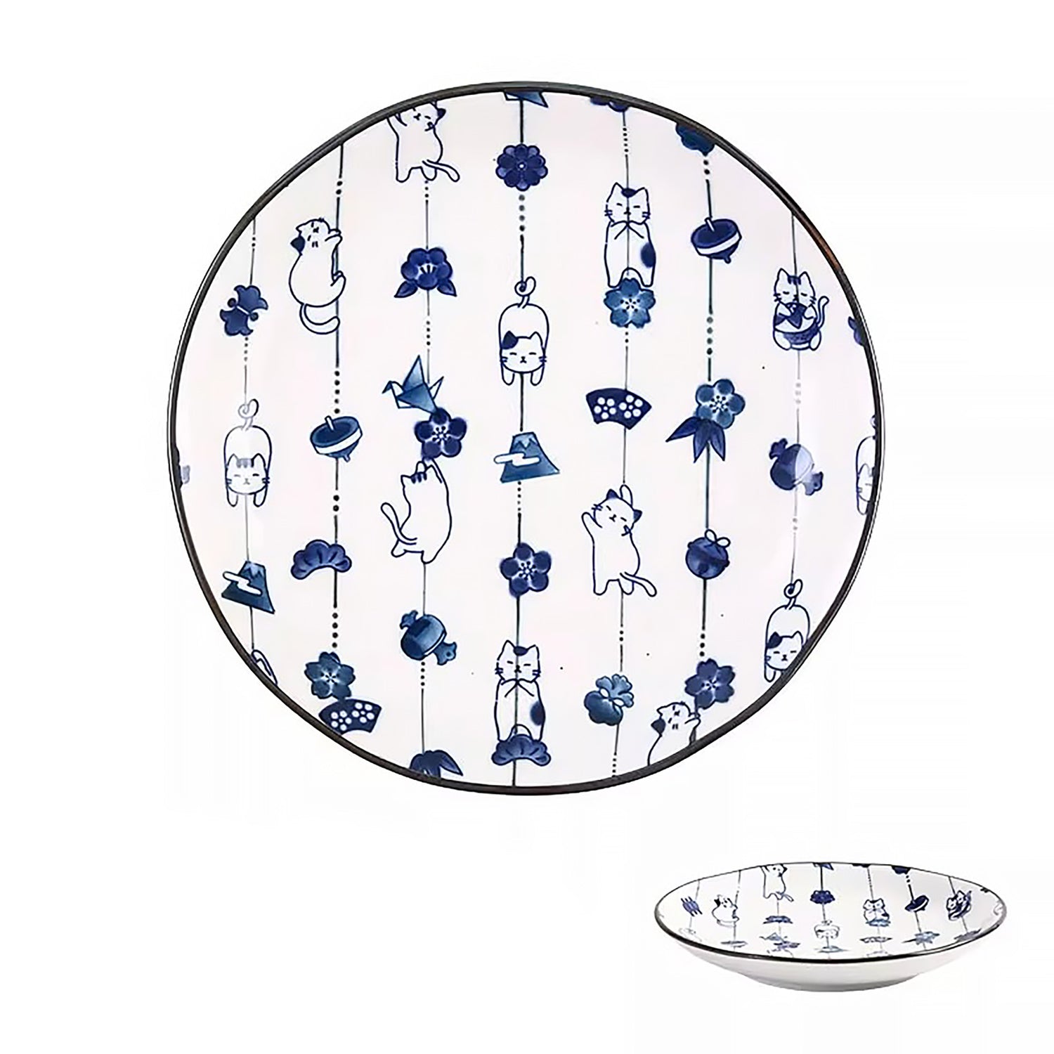 Service de vaisselle Minoyaki avec bonheur en guirlande