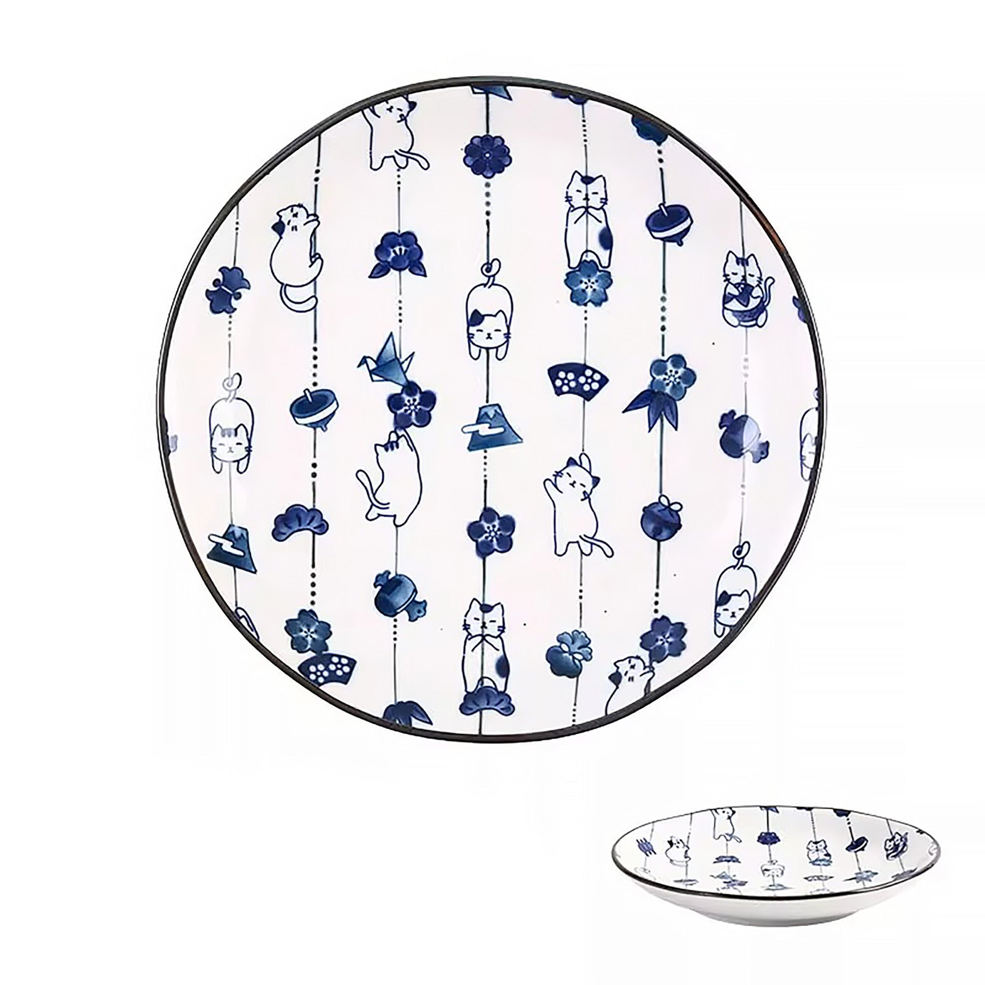 Service de vaisselle Minoyaki avec bonheur en guirlande