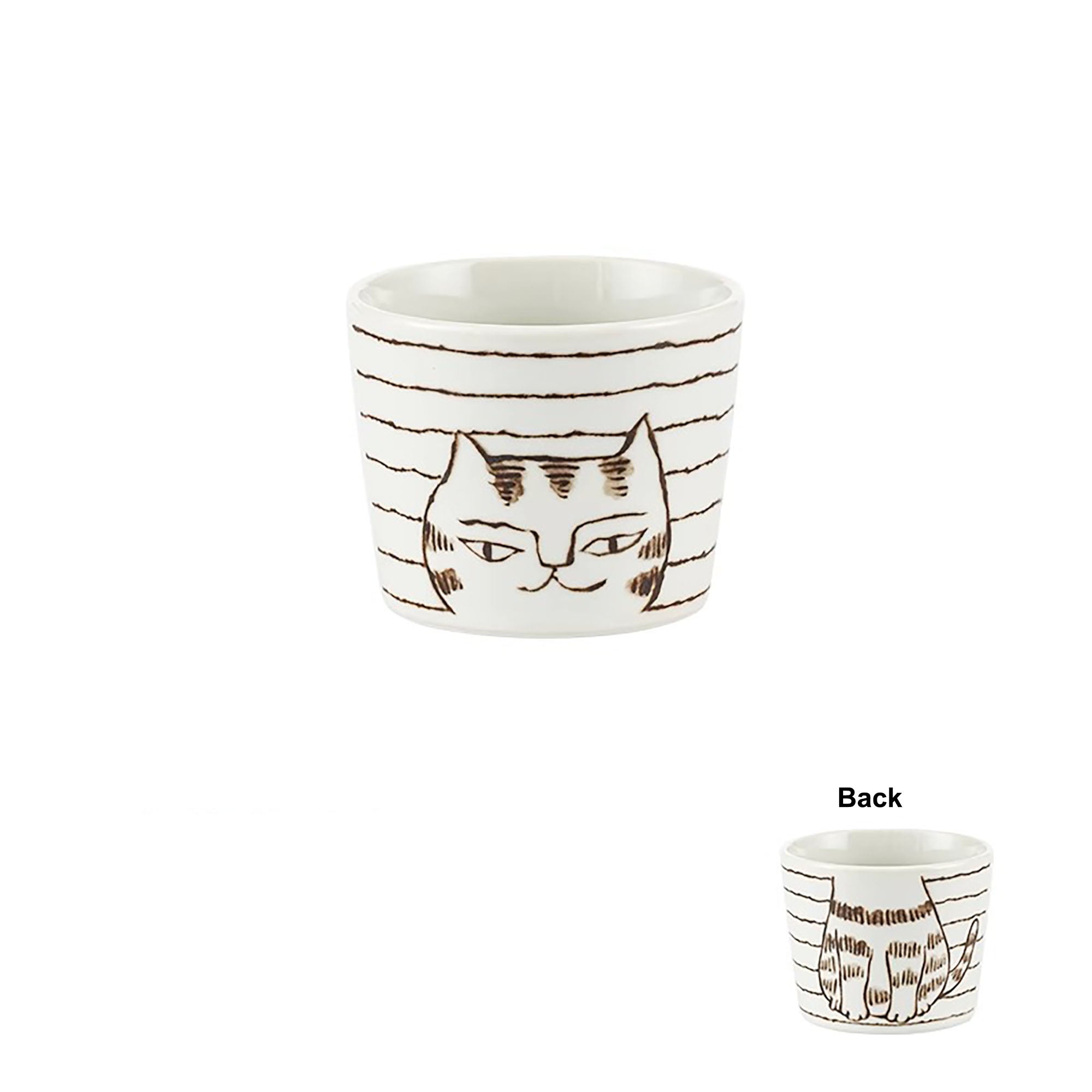 Minoyaki-Tasse mit „Katzen-Tagebuch“-Muster