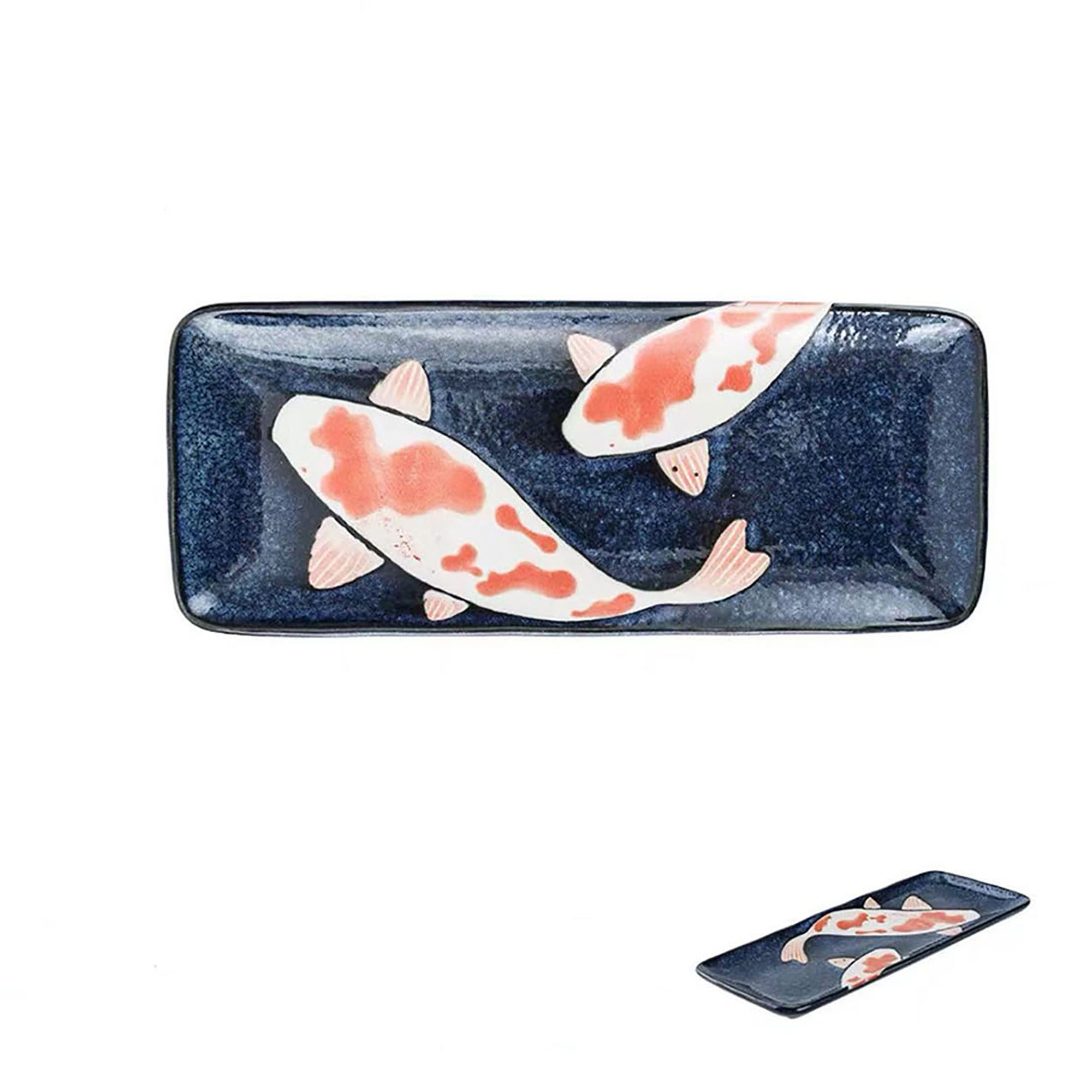 Assiette Minoyaki avec motif de Carpe rouge