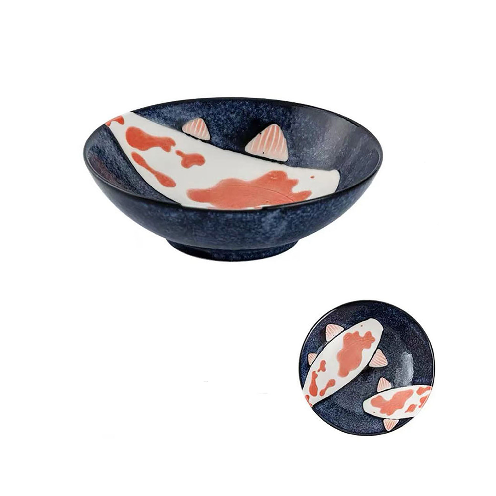 Assiette Minoyaki avec motif de Carpe rouge