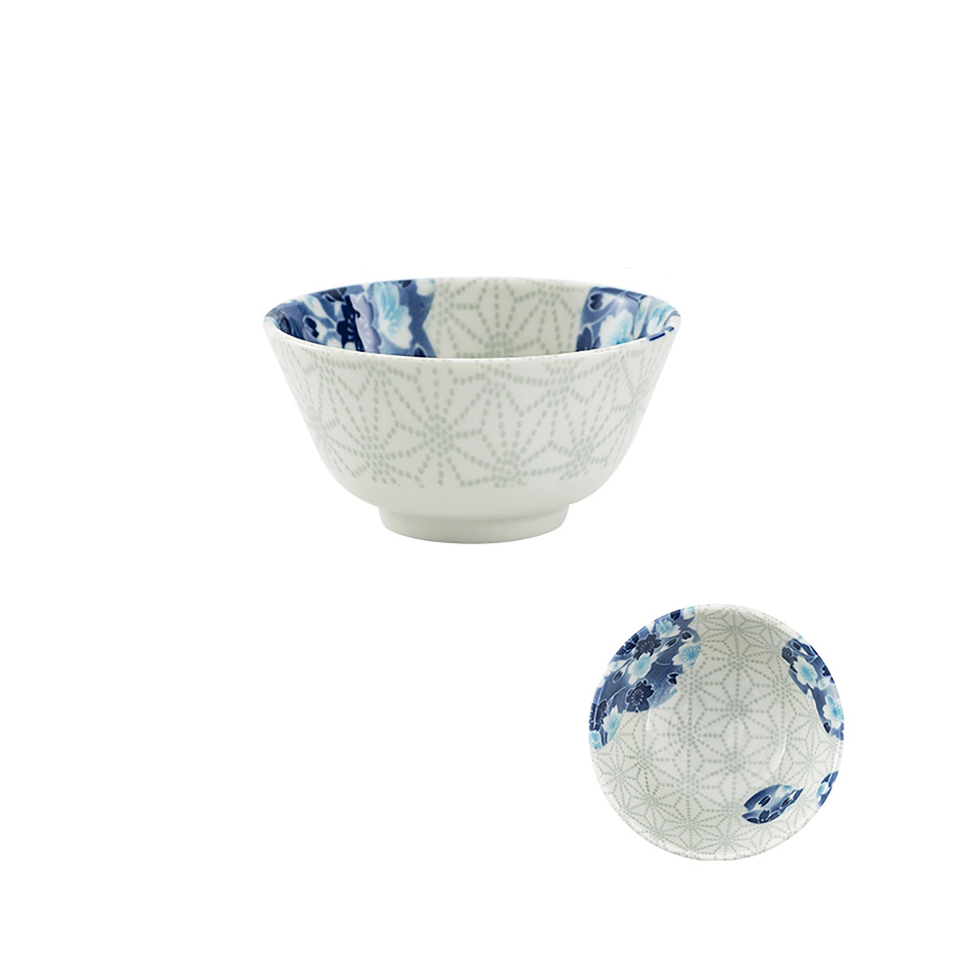 Tableware with blue cherry tree design