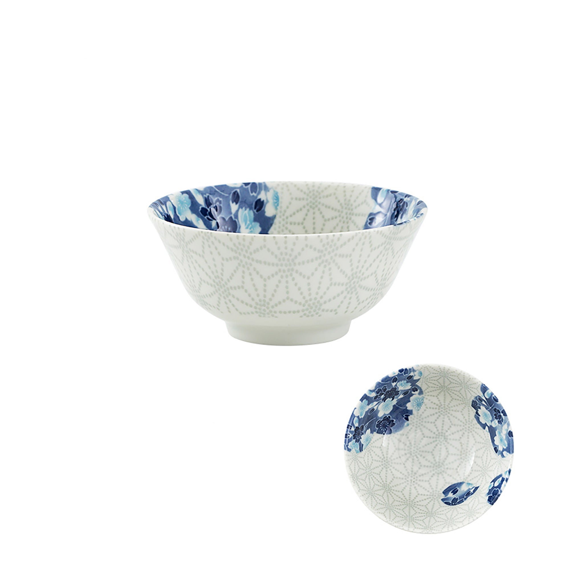 Tableware with blue cherry tree design