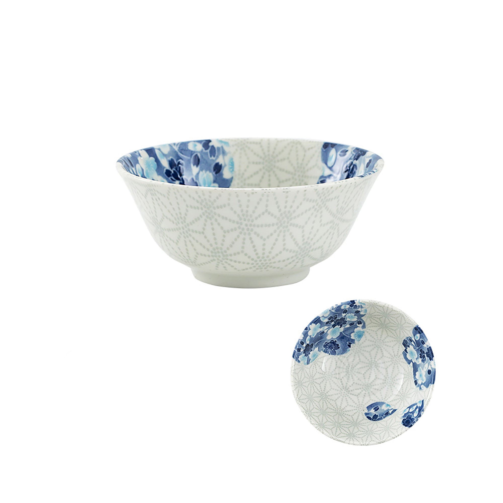 Tableware with blue cherry tree design