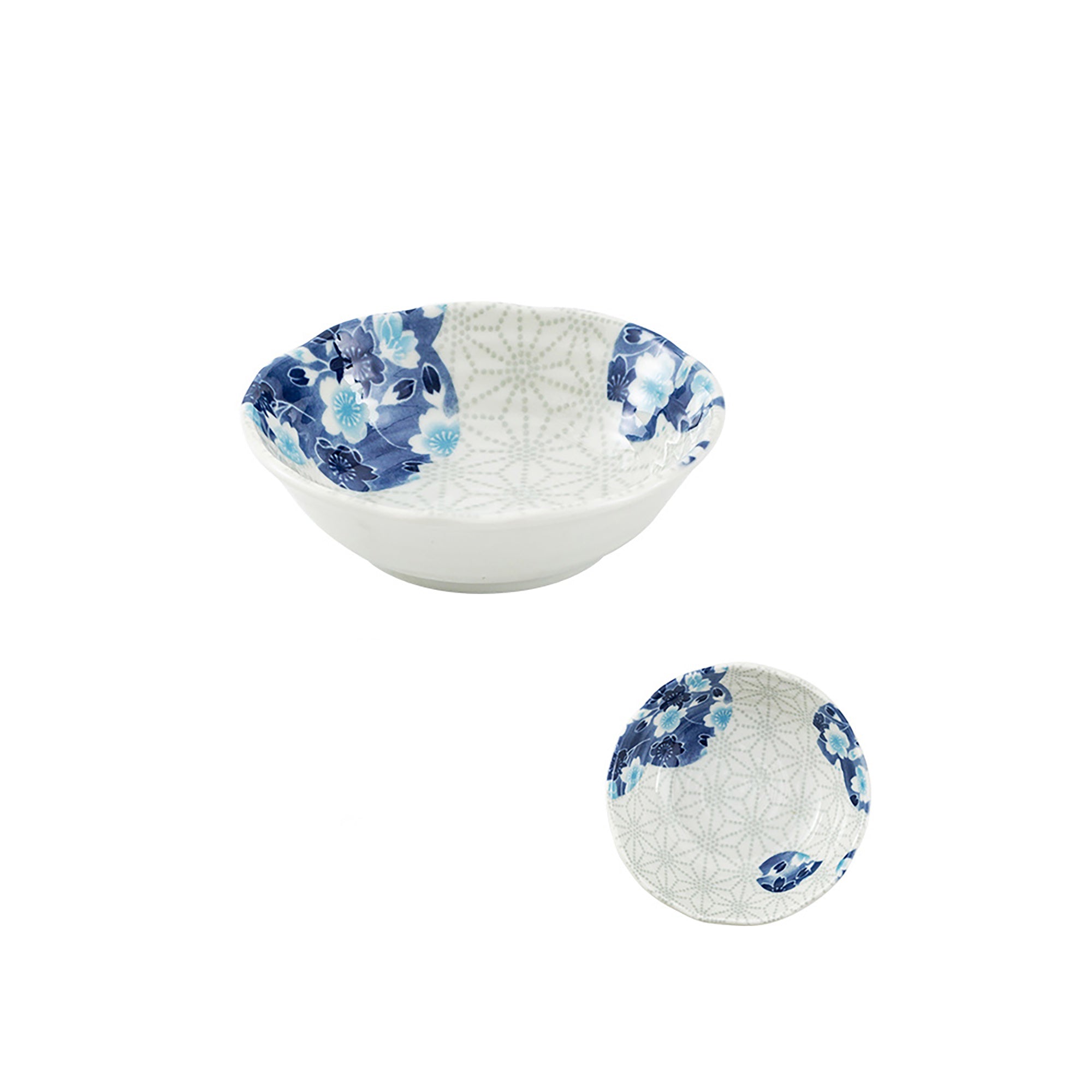 Tableware with blue cherry tree design