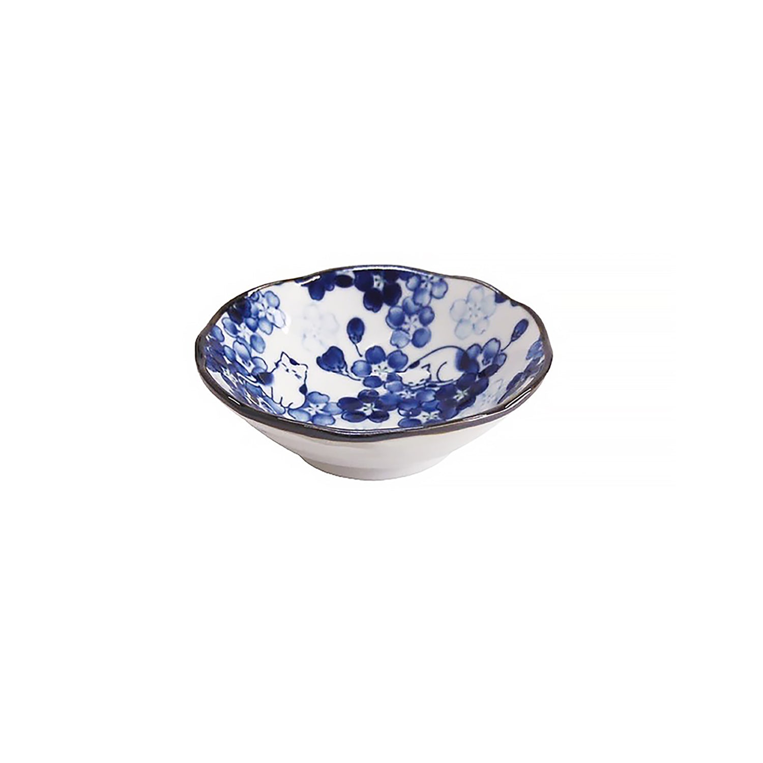 Service de vaisselle Minoyaki avec motifs chats et fleurs