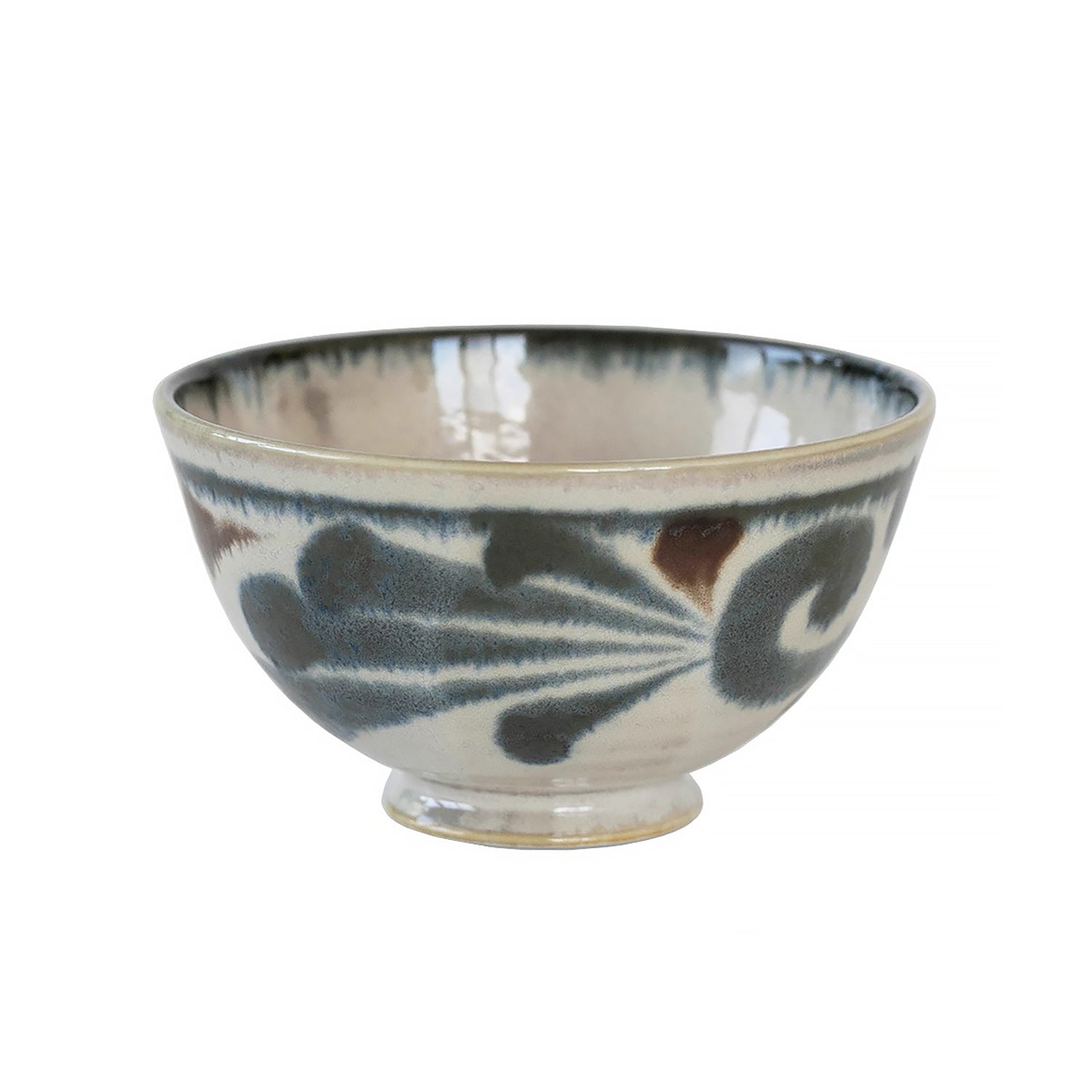 Bol en céramique peint à la main en série Brush Blue