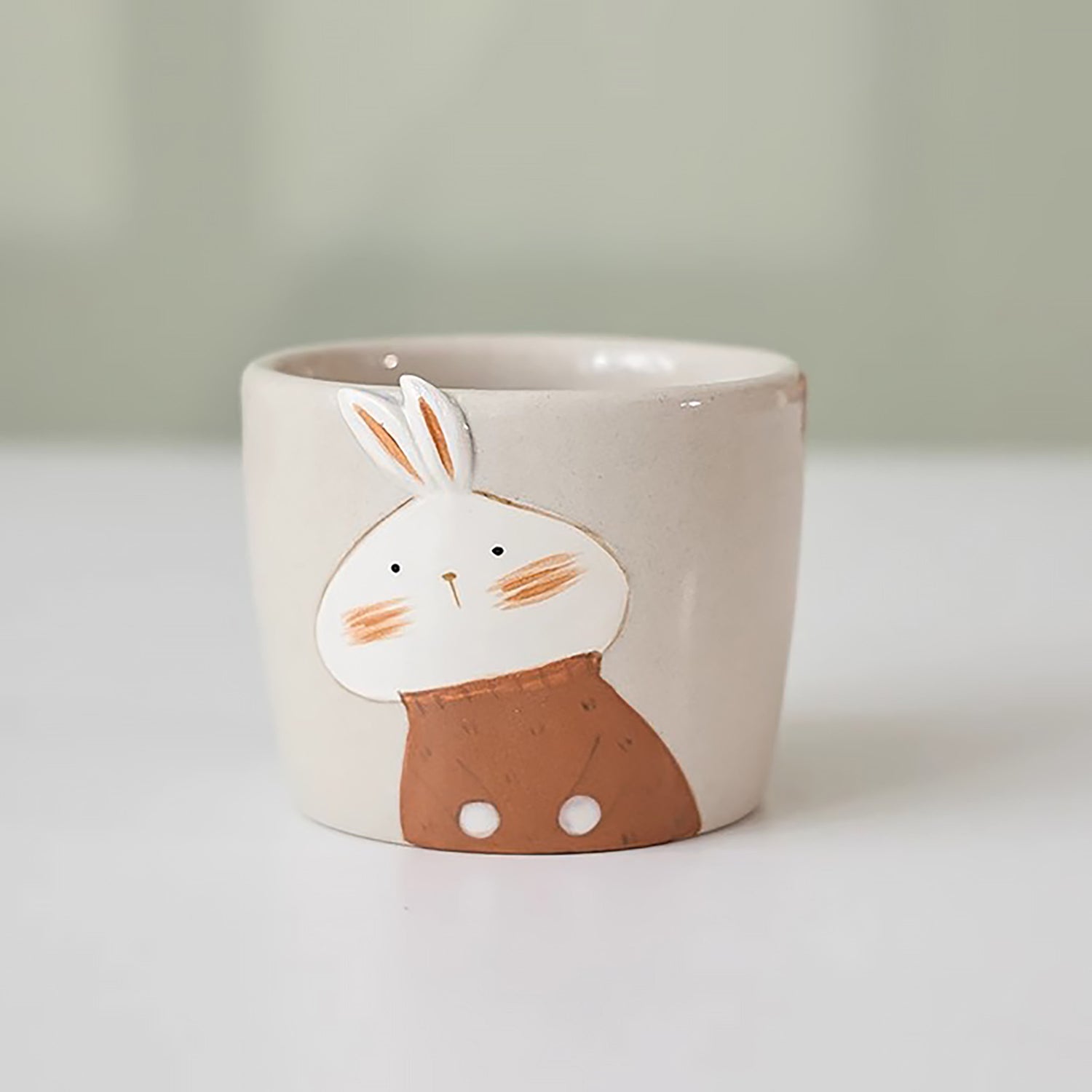 Tasse en céramique fait main Jingdezhen avec mignon lapin