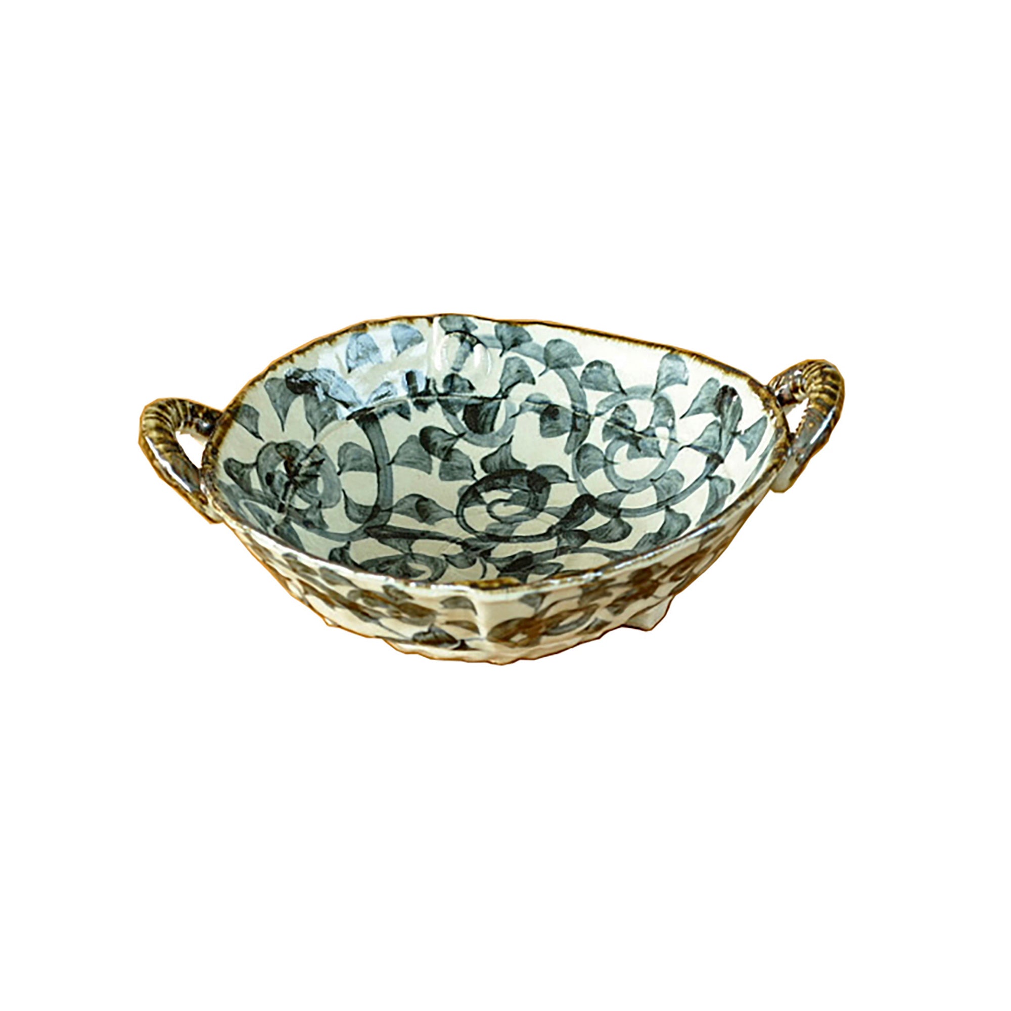 Minoyaki ceramic tableware with arabesque floral patterns