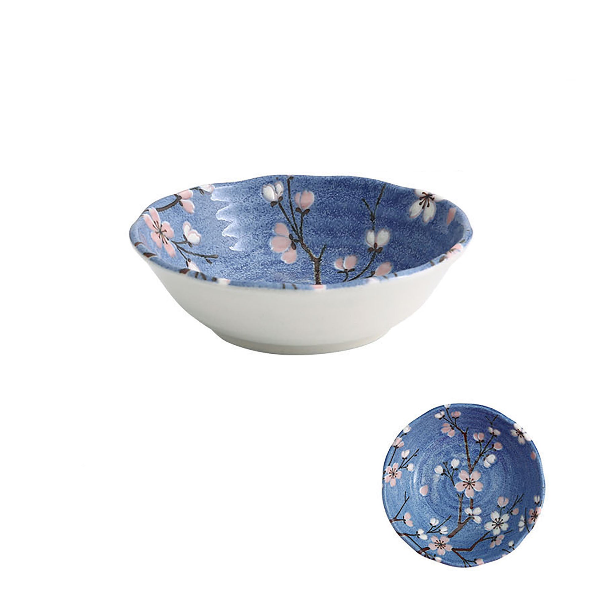 Blue cherry patterned tableware