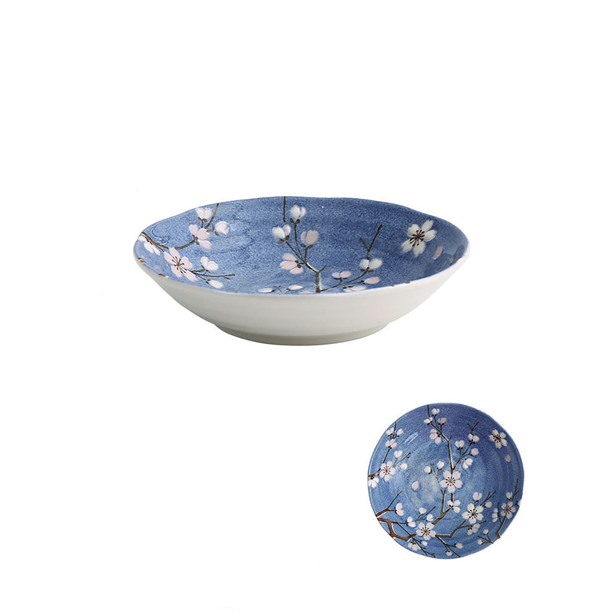 Blue cherry patterned tableware