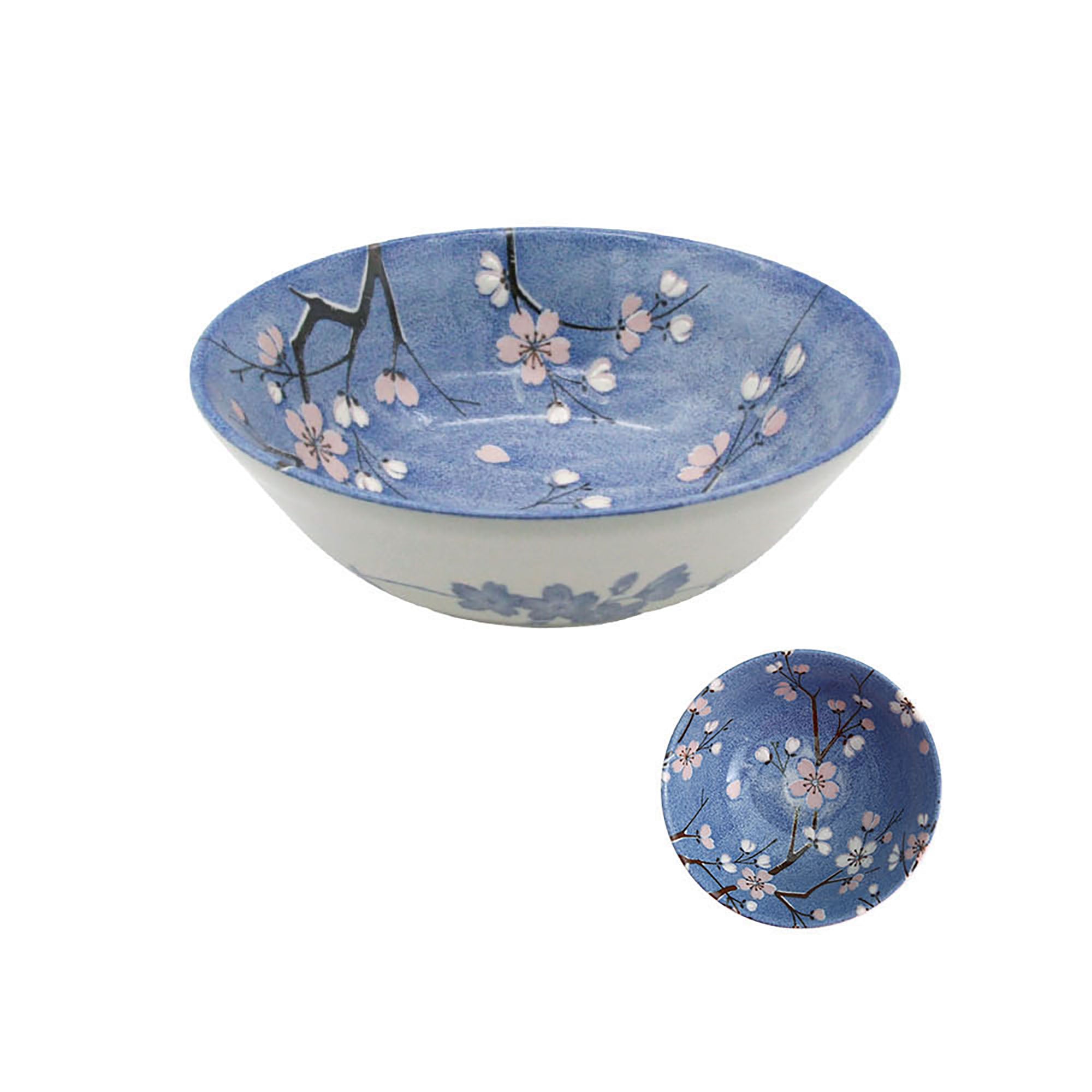 Blue cherry patterned tableware