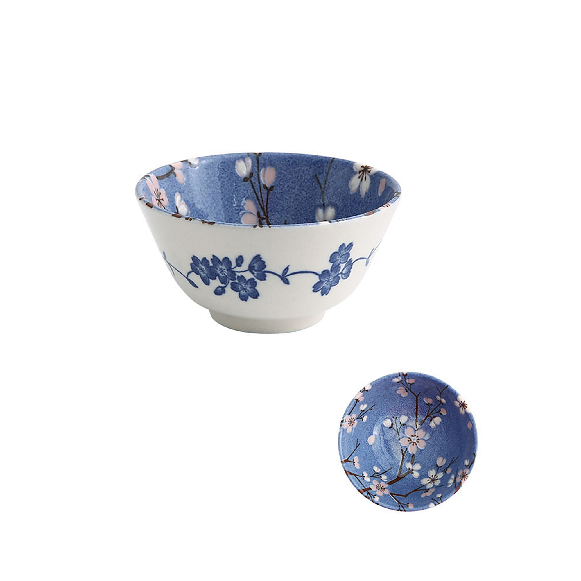 Blue cherry patterned tableware