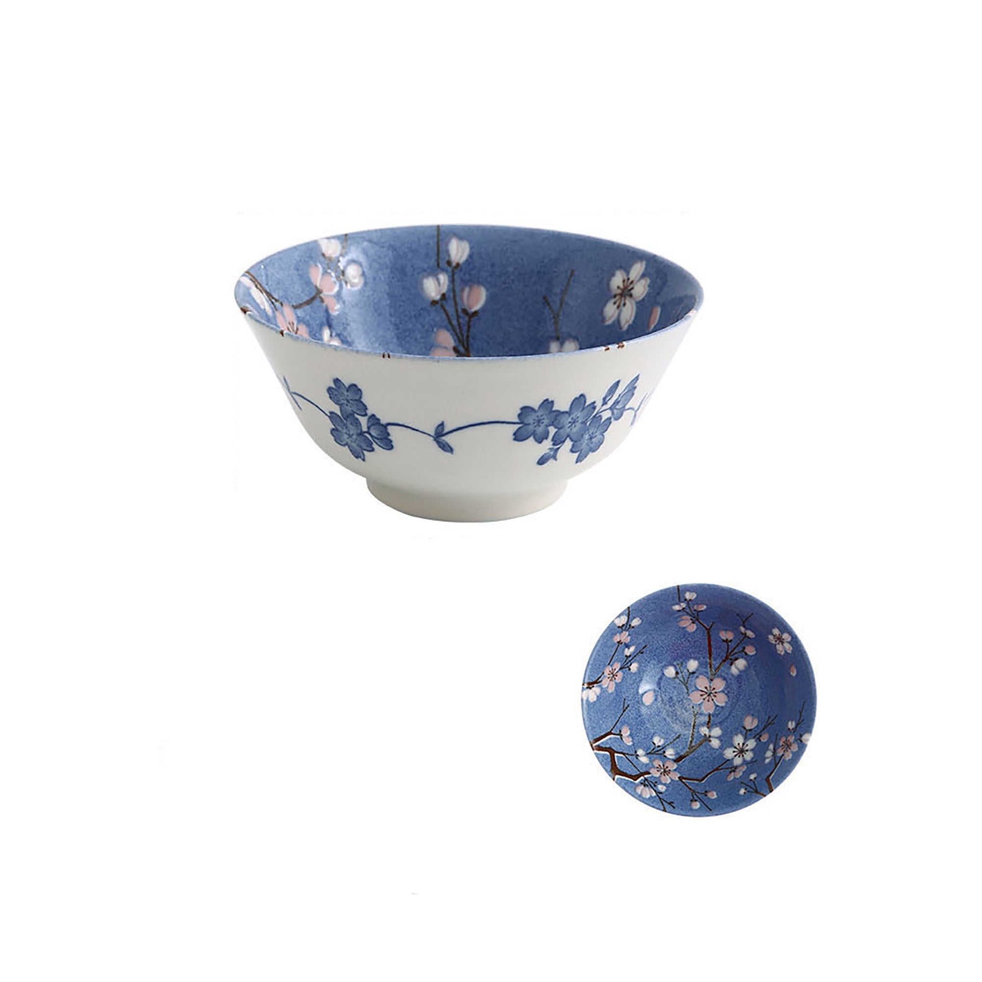 Blue cherry patterned tableware