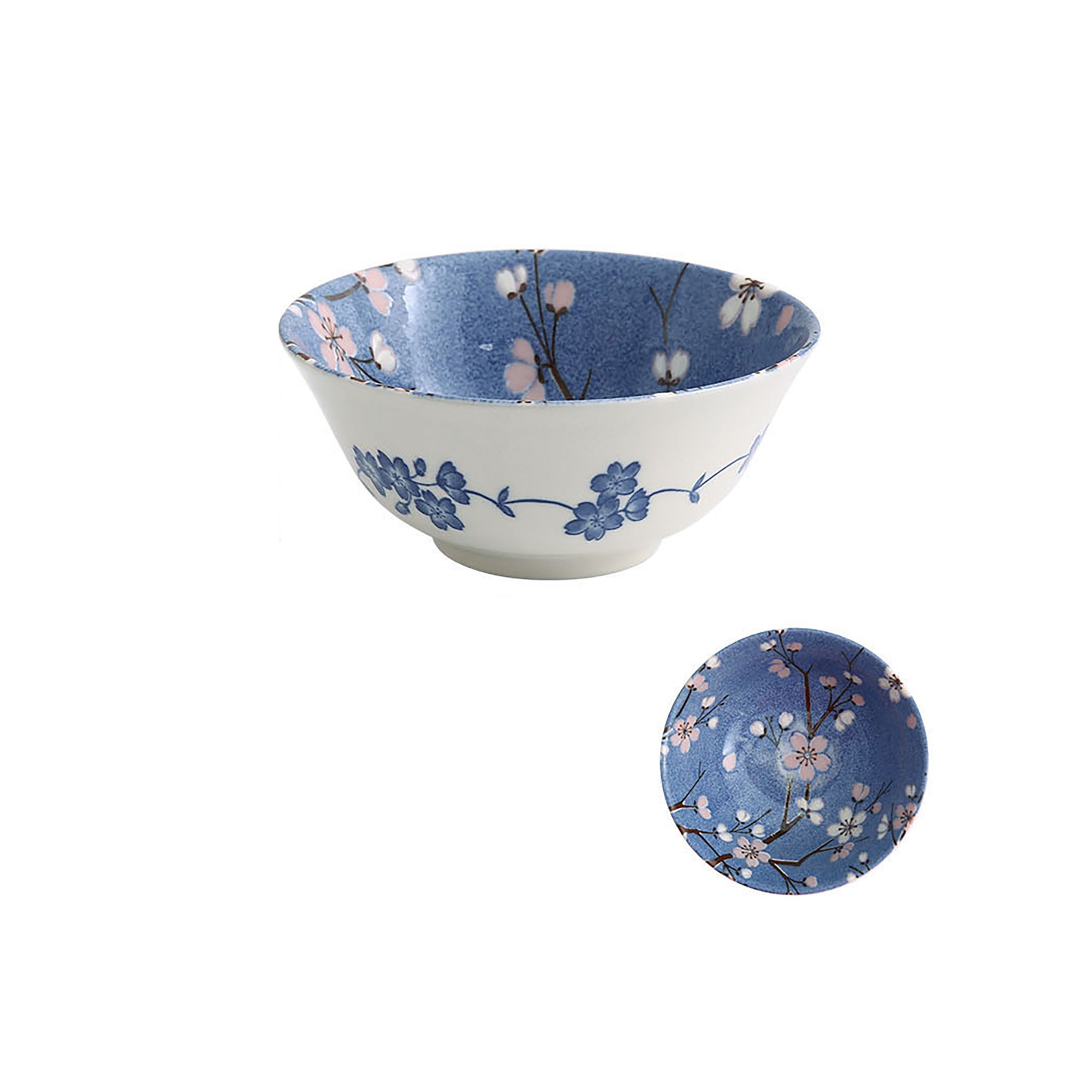 Blue cherry patterned tableware