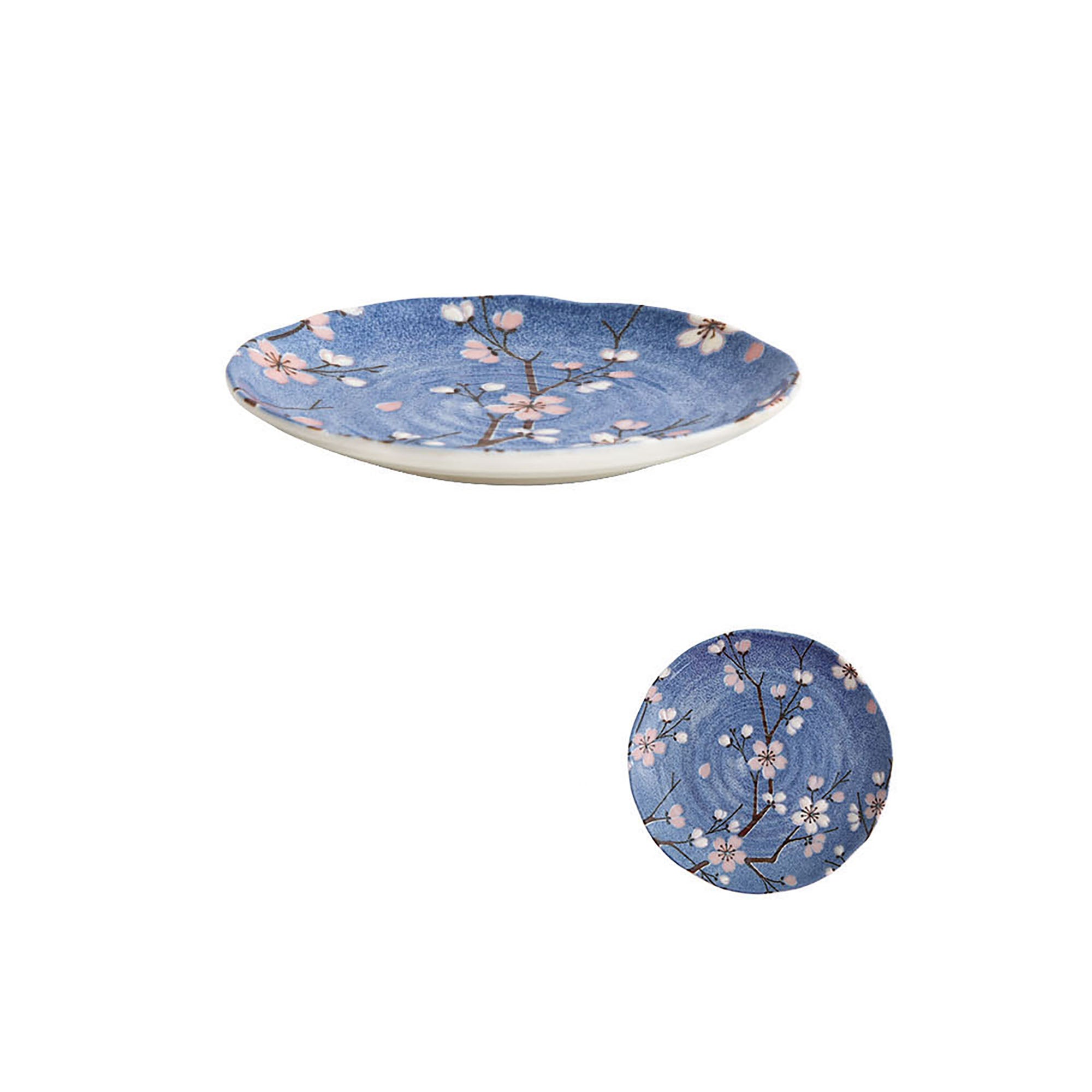 Blue cherry patterned tableware