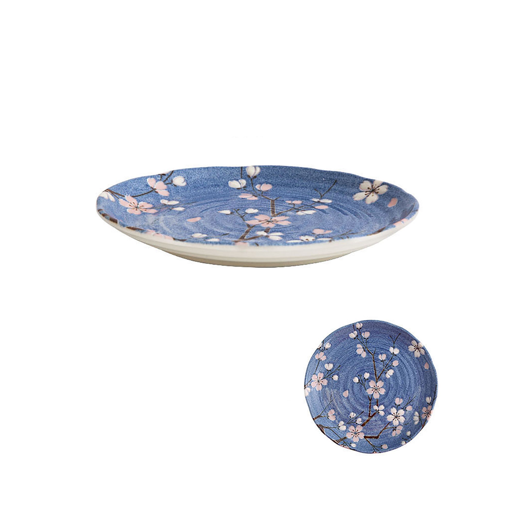 Blue cherry patterned tableware