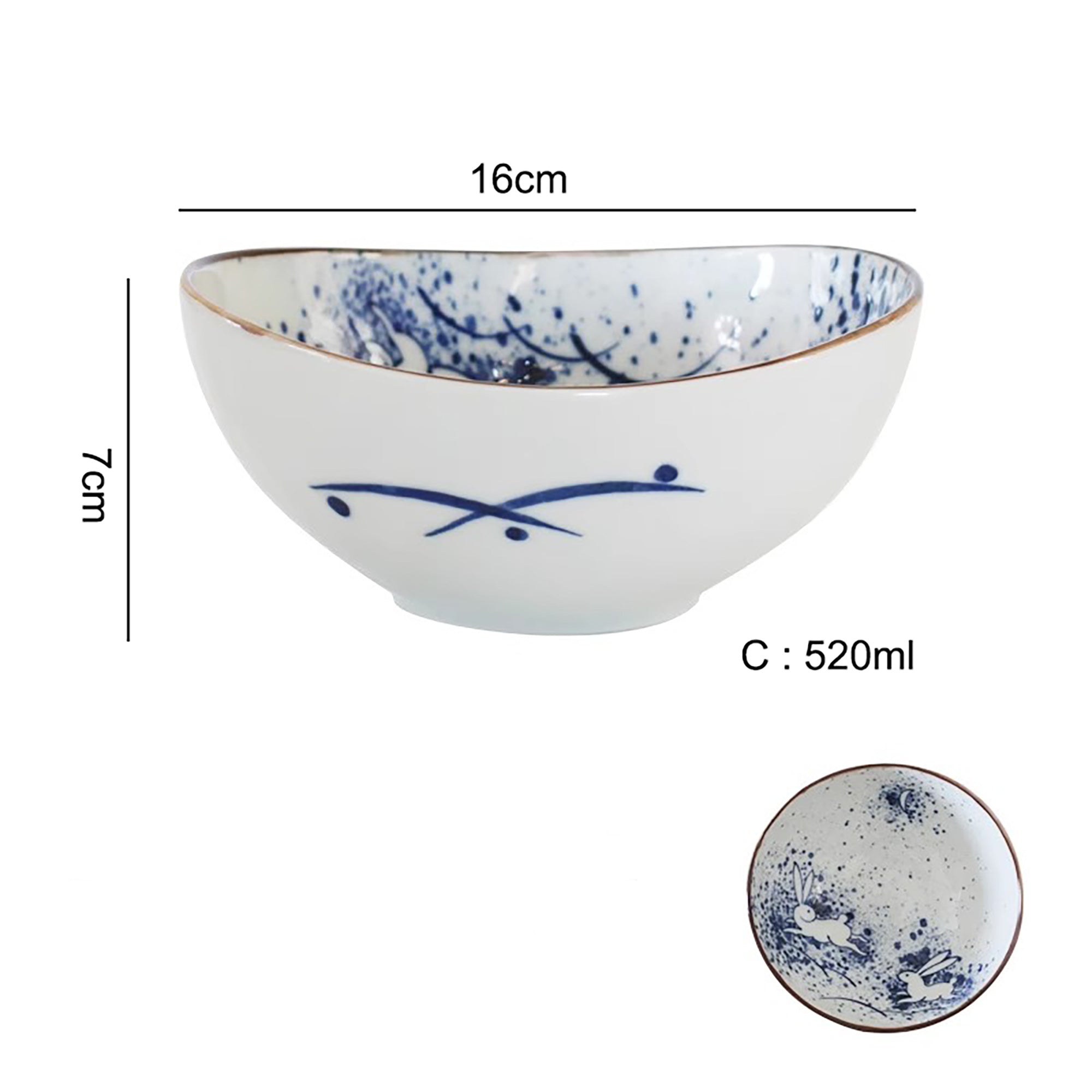 Bol en céramique Minoyaki Hidatakayama forme ovale