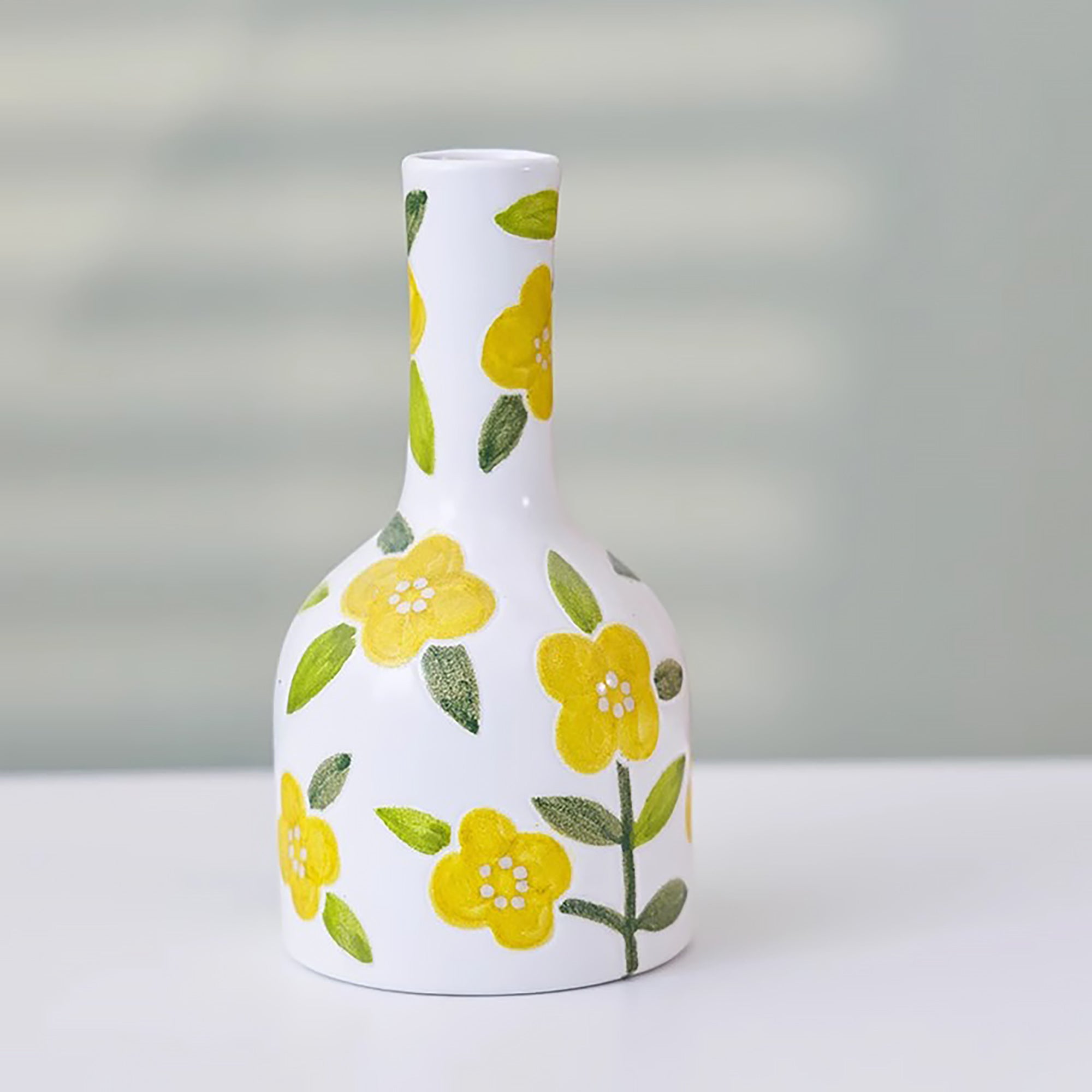 Vase en céramique fait main avec Motifs floraux