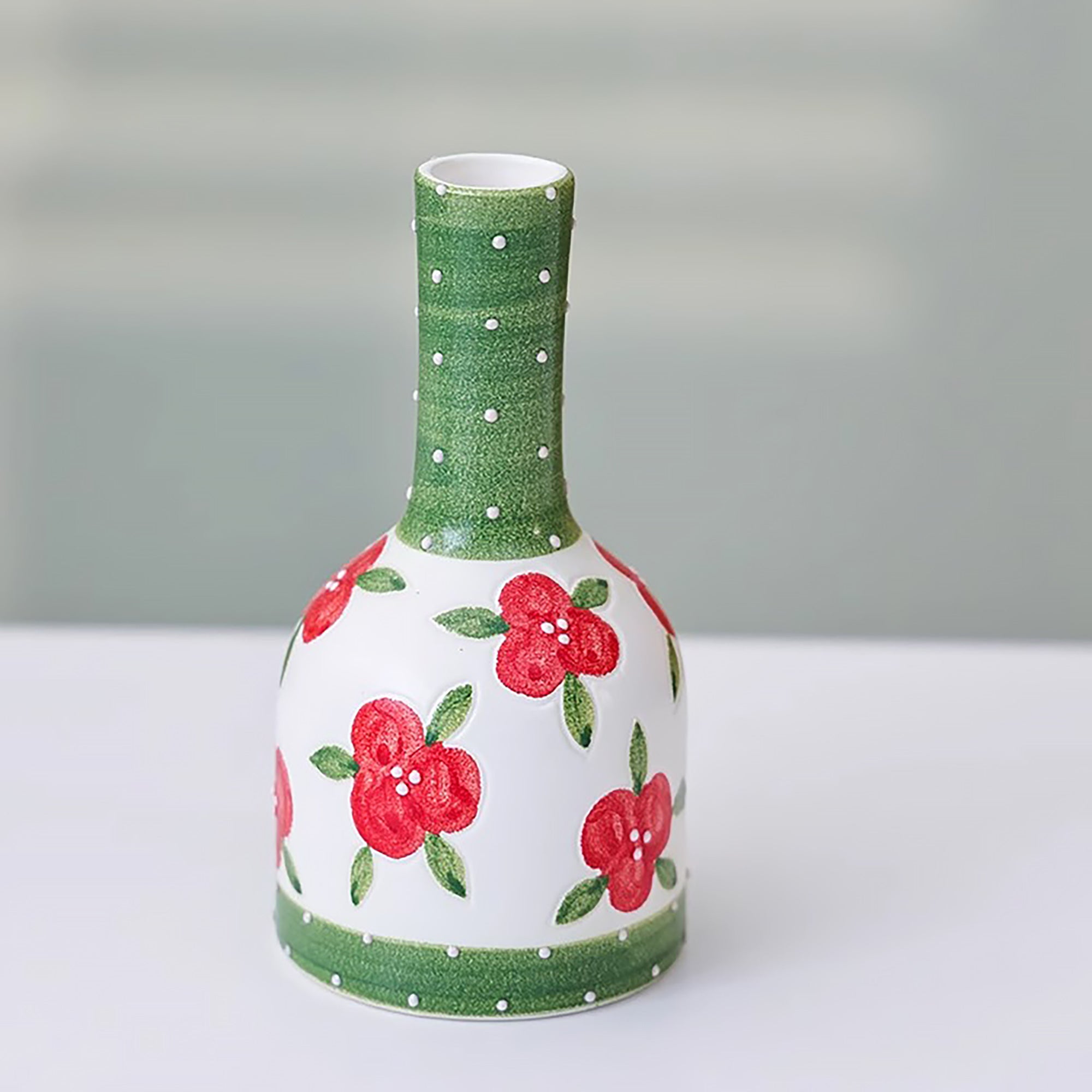 Vase en céramique fait main avec Motifs floraux