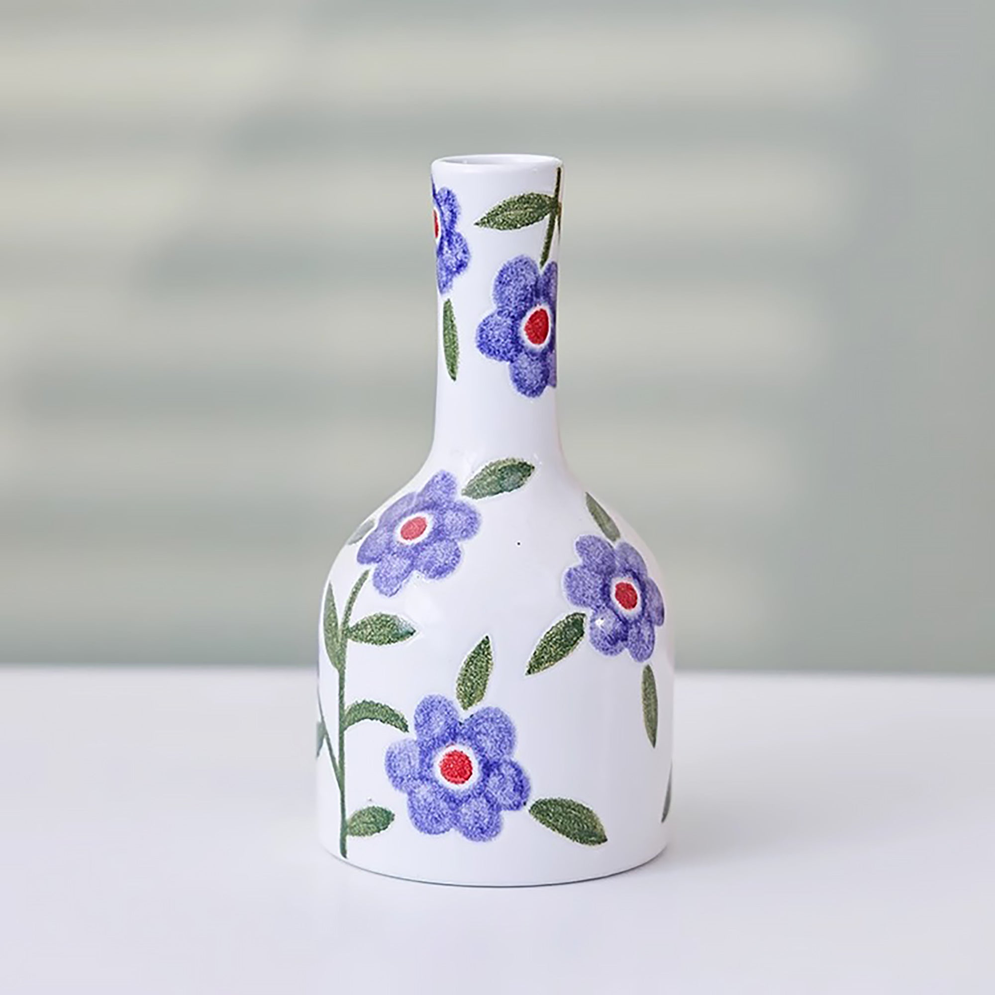 Vase en céramique fait main avec Motifs floraux