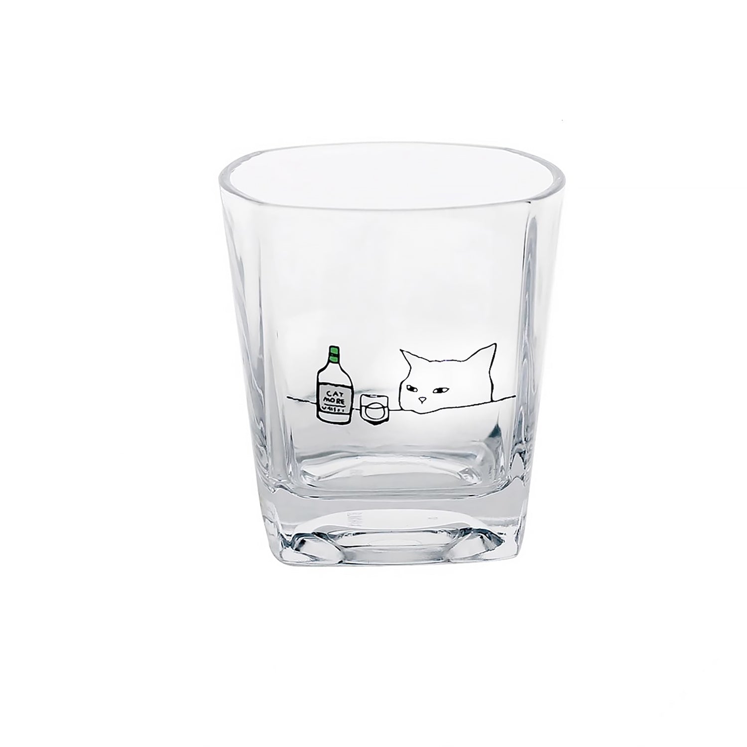 Verre avec mignon illustration de chat