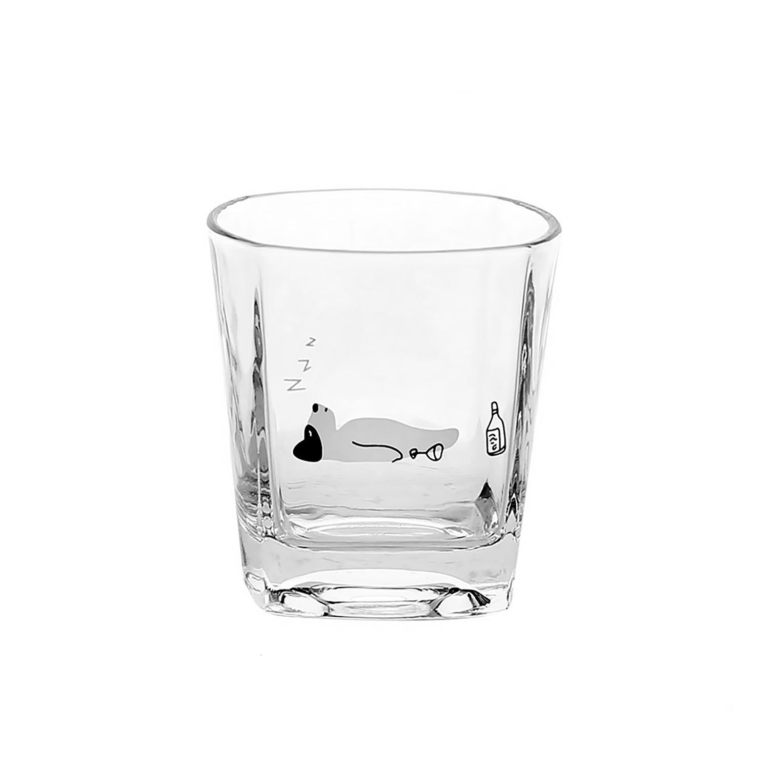 Verre avec mignon illustration de chat